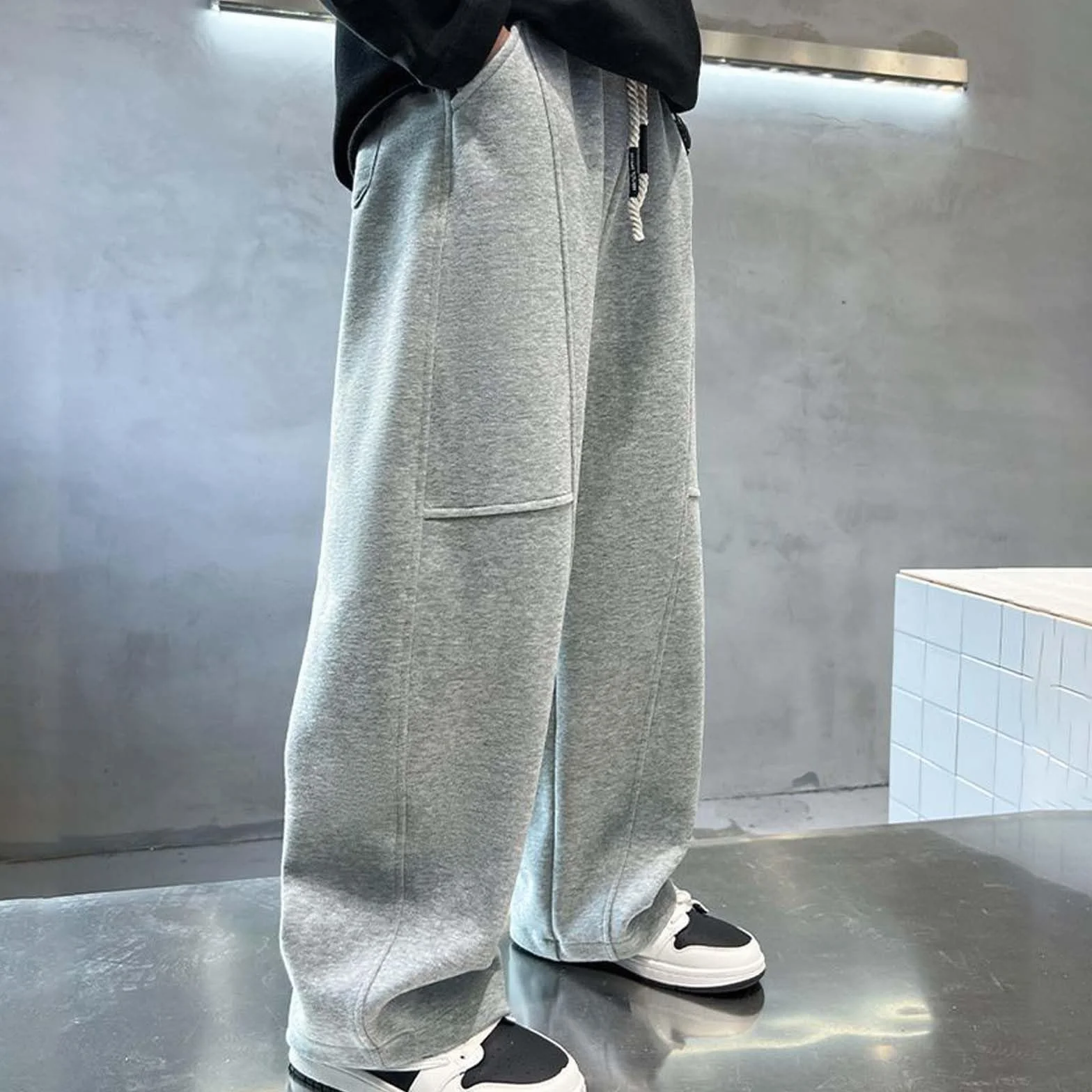 Pantalon Taille élastique Enfant Garçon Baggy Fashion Large avec Poche Chic Confort Casual Streetwear Jogging Sport Ado