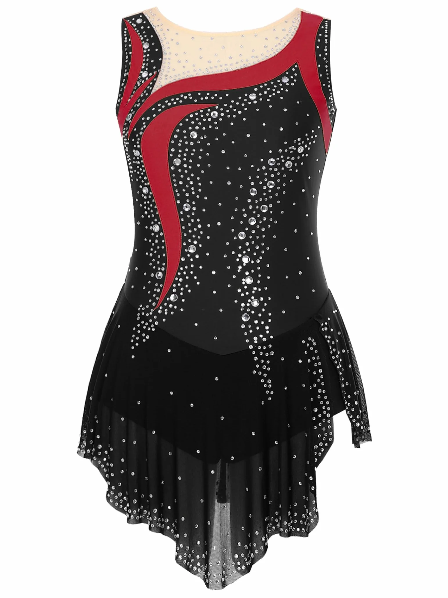 Robe Patinage Artistique Strass Justaucorps Gymnastique Danse sur Glace