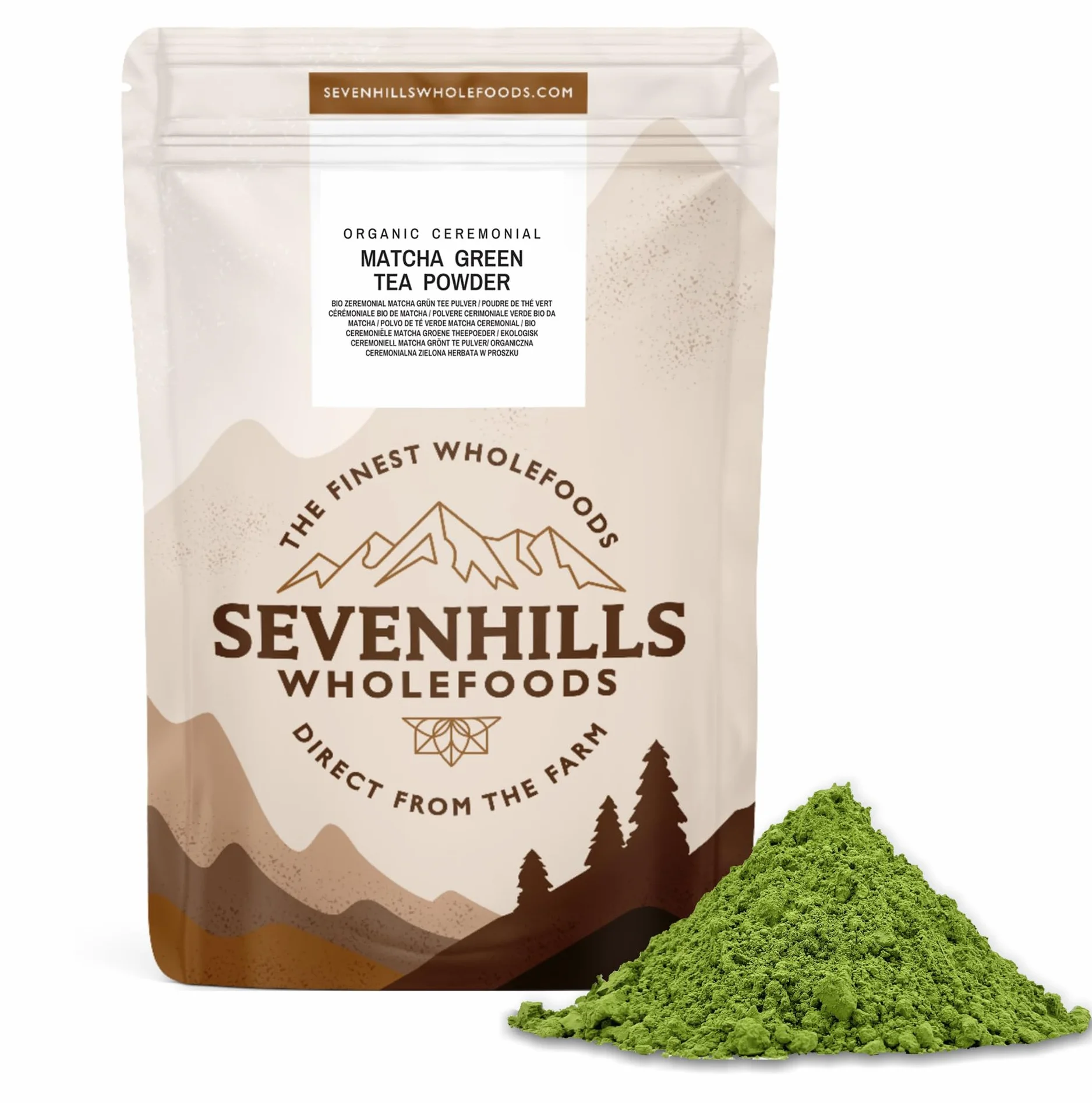 Sevenhills Wholefoods Poudre De Thé Vert Matcha De Ceremonie Japonais En Poudre Bio 200g | de Uji, Kyoto, Japon | pour boissons chaudes et froides, lattes, smoothies