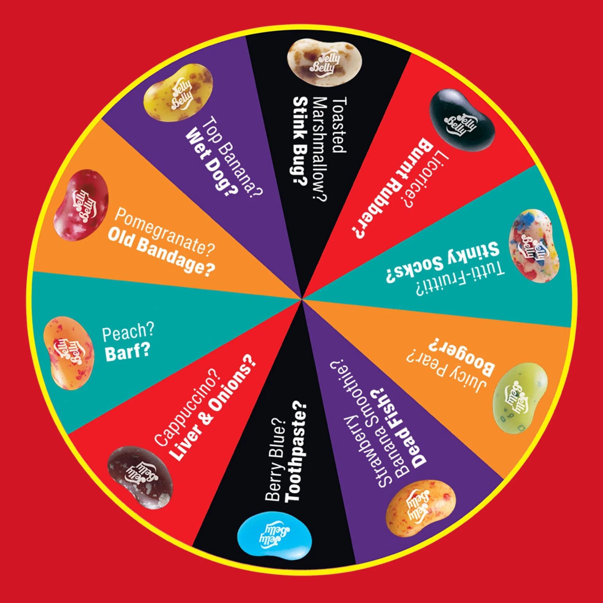 Jelly Belly Bean Boozled 100g Roue – Bonbon Americain Défi Goûts Bizarres Jelly Beans Challenge Jeu Amusant Extrême