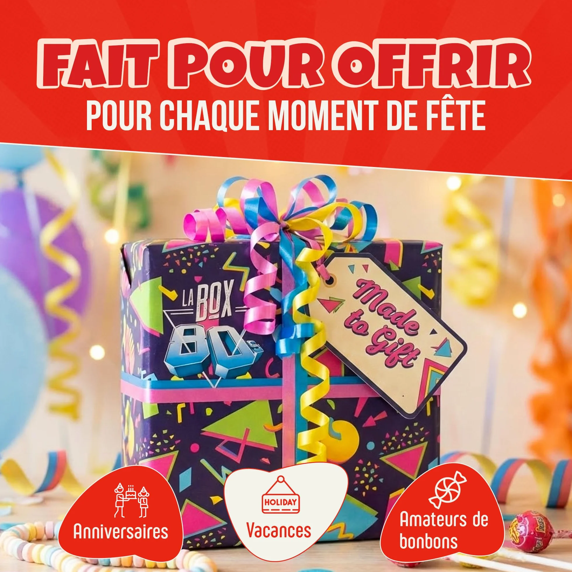 Mini Box Bonbons Années 80-13 références différentes pour redécouvrir le plaisir des bonbons des années 80 - Assortiment de confiseries 300g