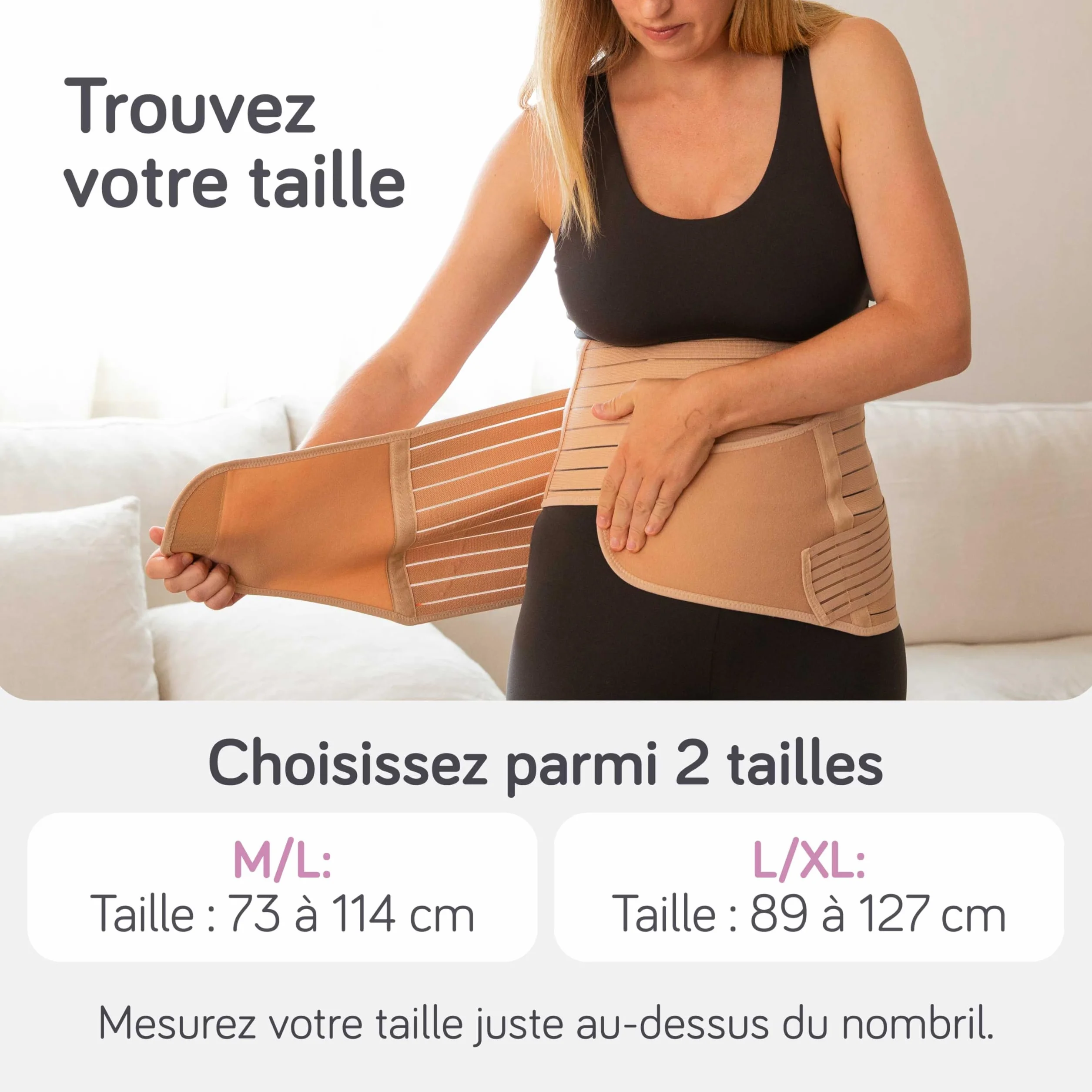 Baby Uma Ceinture Post Accouchement 3-En-1 Gaine Post Partum Triple Maintien Césarienne Légère Respirante