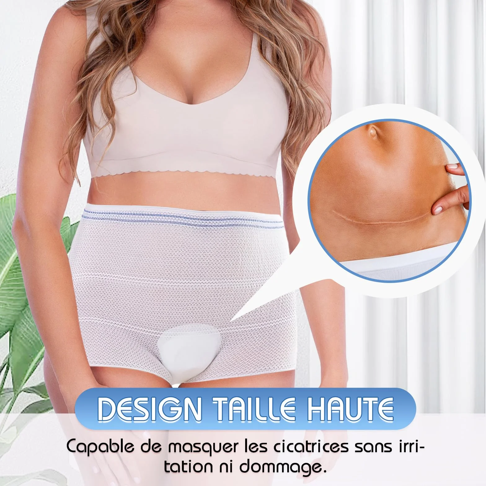 Scettar Lot de 8 Slips Jetables Maternité en Coton, Culottes Post Accouchement, Taille Unique pour Grossesse et Césarienne