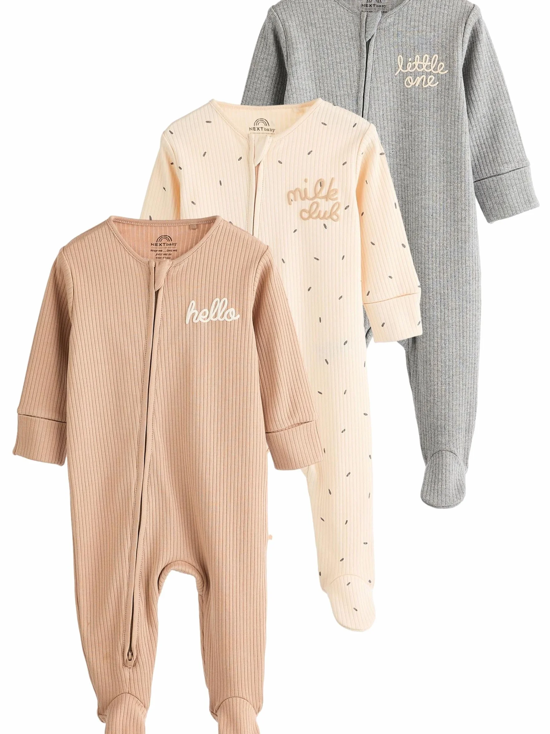 NEXT Bébé Dors-Bien 100% Coton Fermeture zippée Double-Sens Lot de 3