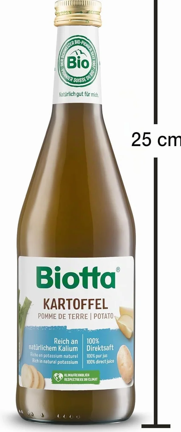 BIOTTA - Jus de Pommes de terre et de fenouil, lacto-fermenté - Préparation à base de pommes de terre 100% bio - Action ciblée Digestion - 500ml - Fabrication Suisse - Lot de 3