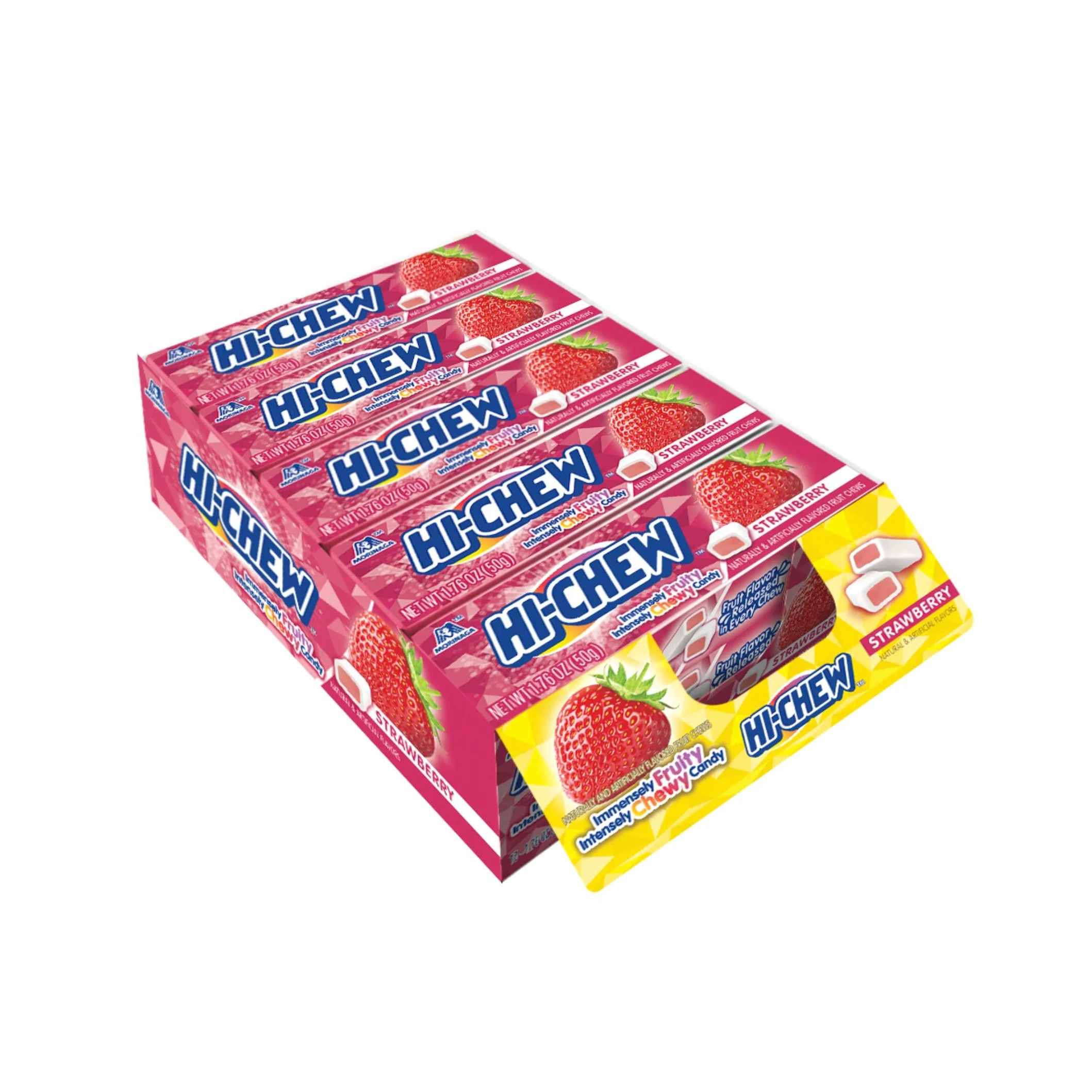 HI-CHEW Bonbons à Mâcher Saveur Fraise 15 Étuis X 50 g