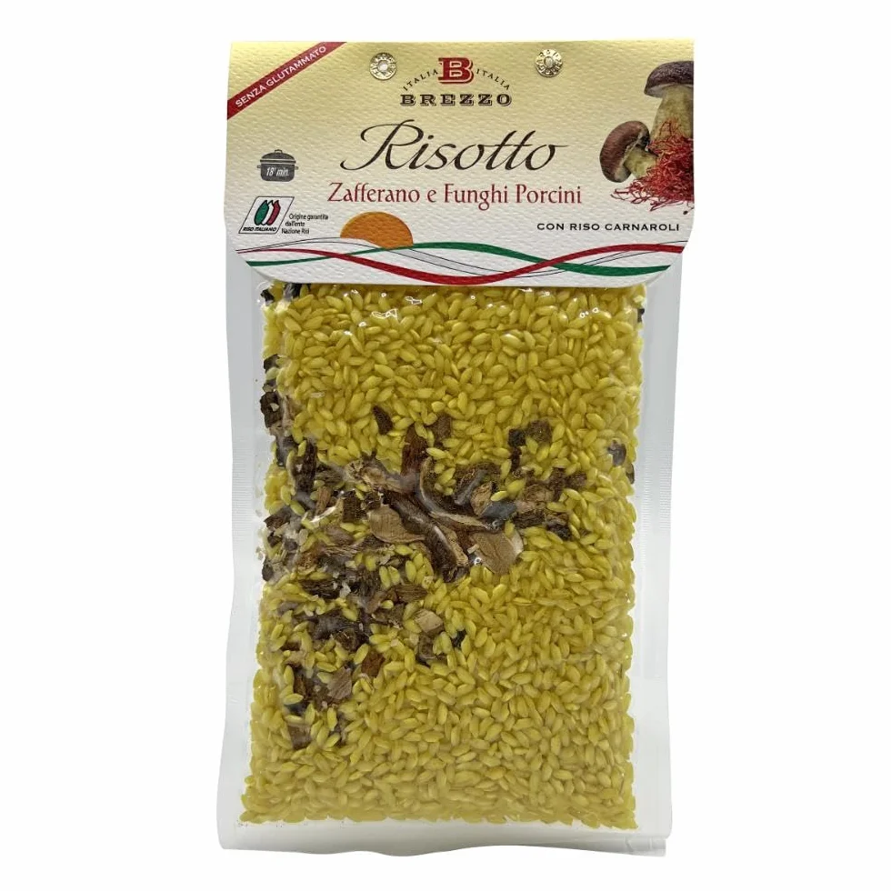 Brezzo Tris Risotti de 300 g aux cèpes Speck, Safran Champignons Cèpes et à la truffe