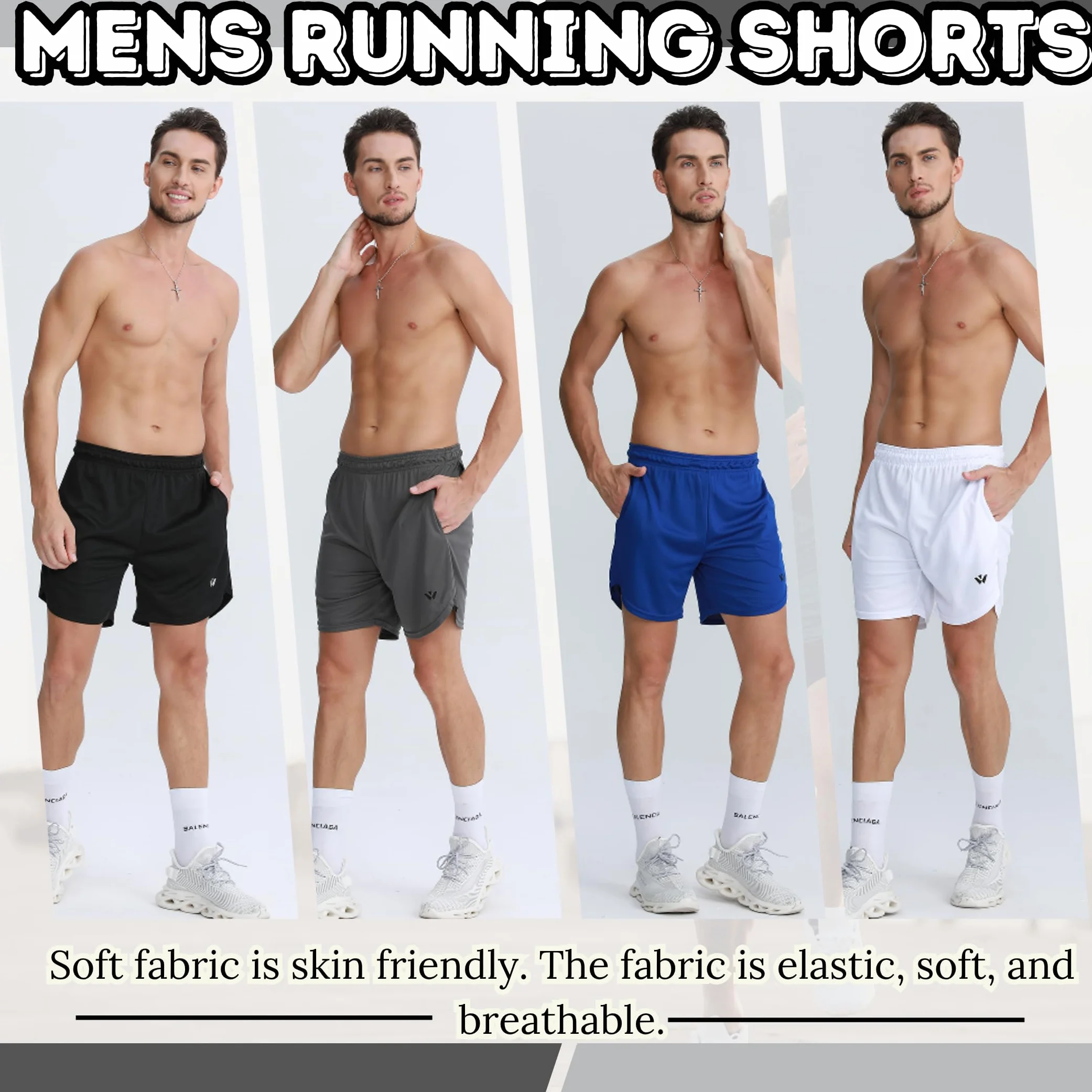 Shorts de sport 2 en 1 homme séchage rapide poches Lot de 3