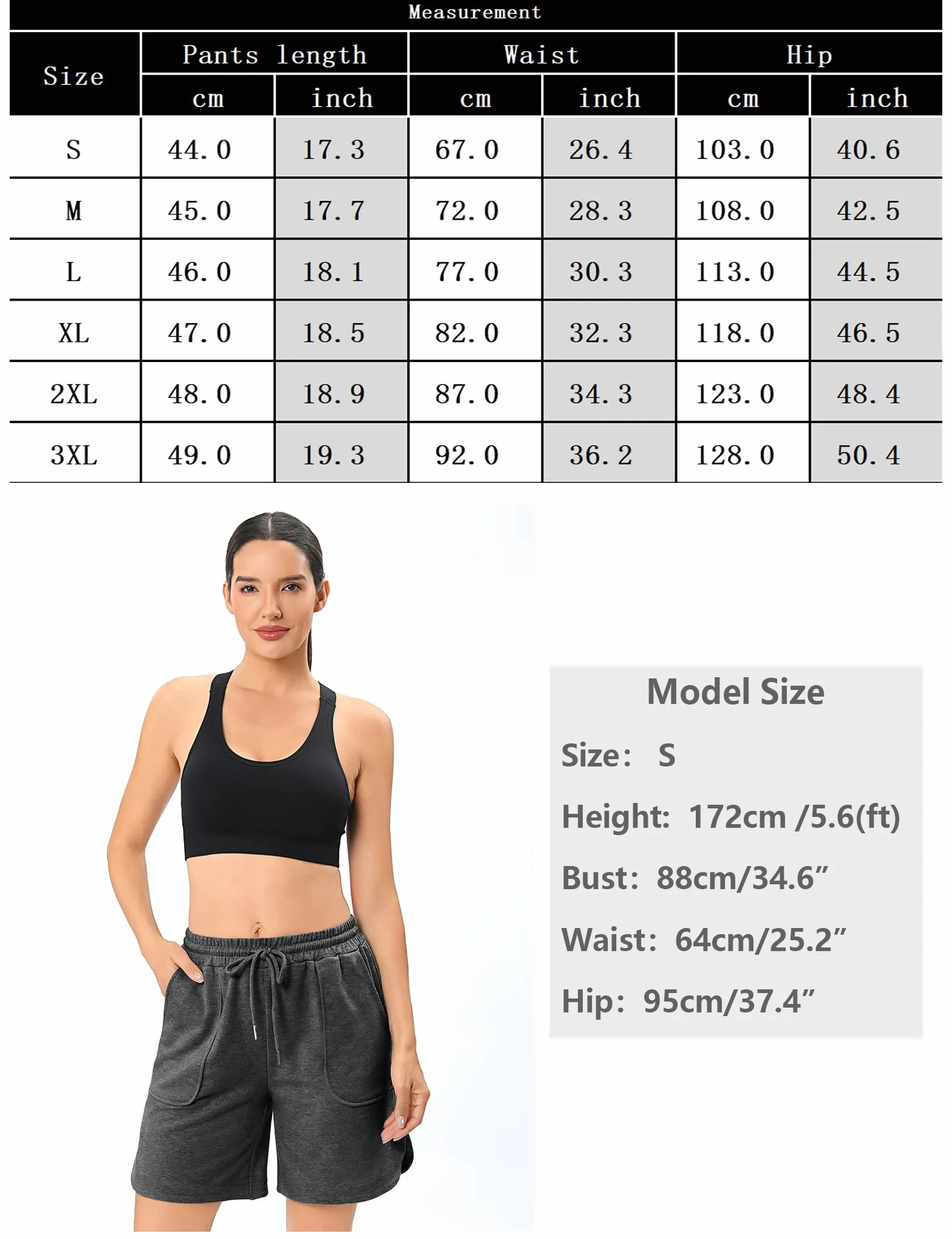 Litherday Short Femme Sport Taille Haute Poches Fente Latérale Bermuda Été Fitness Jogging Running