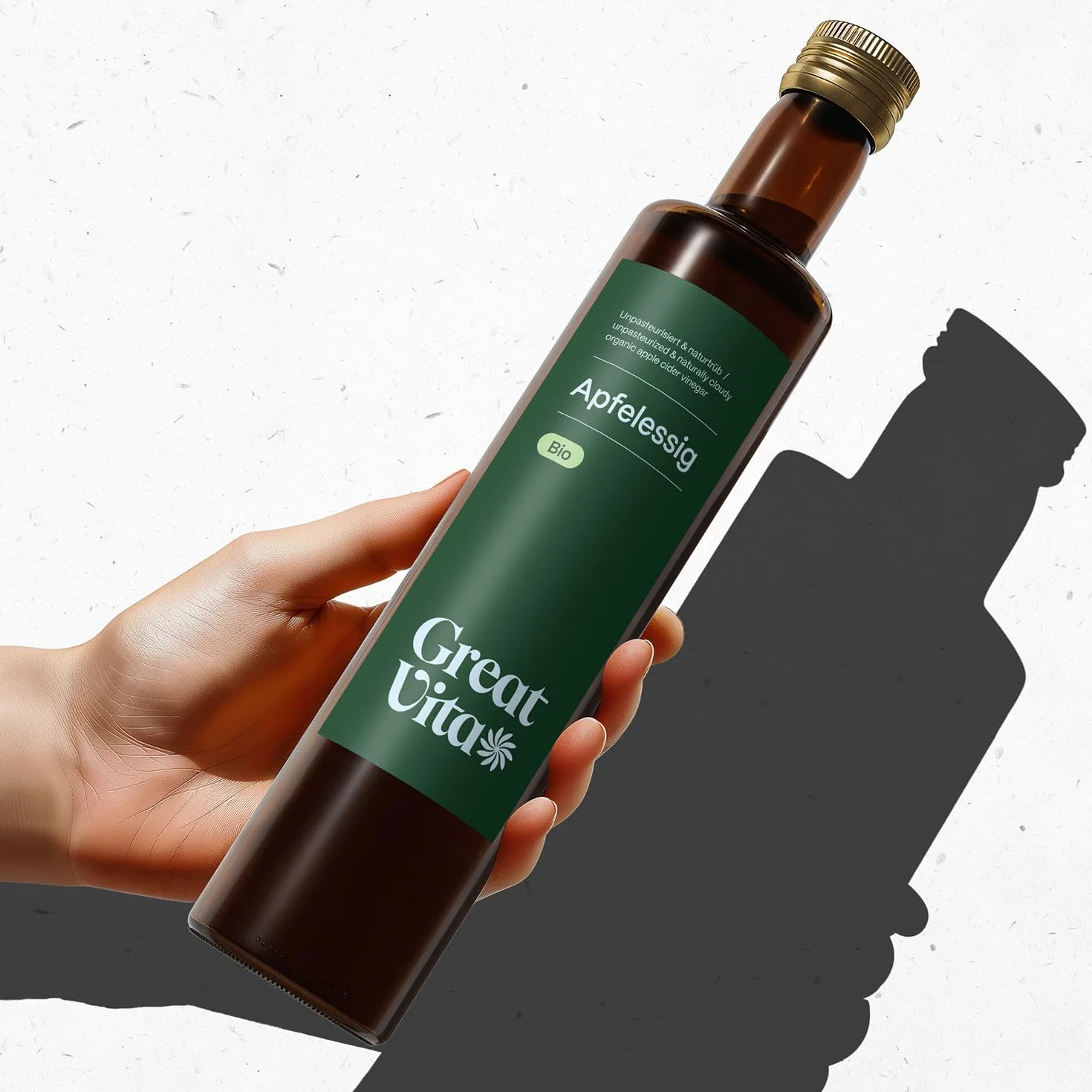 Vinaigre de cidre de pomme biologique MeaVita, naturellement trouble et non filtré avec des noix de vinaigre, paquet de 2 (2 x 500 ml)