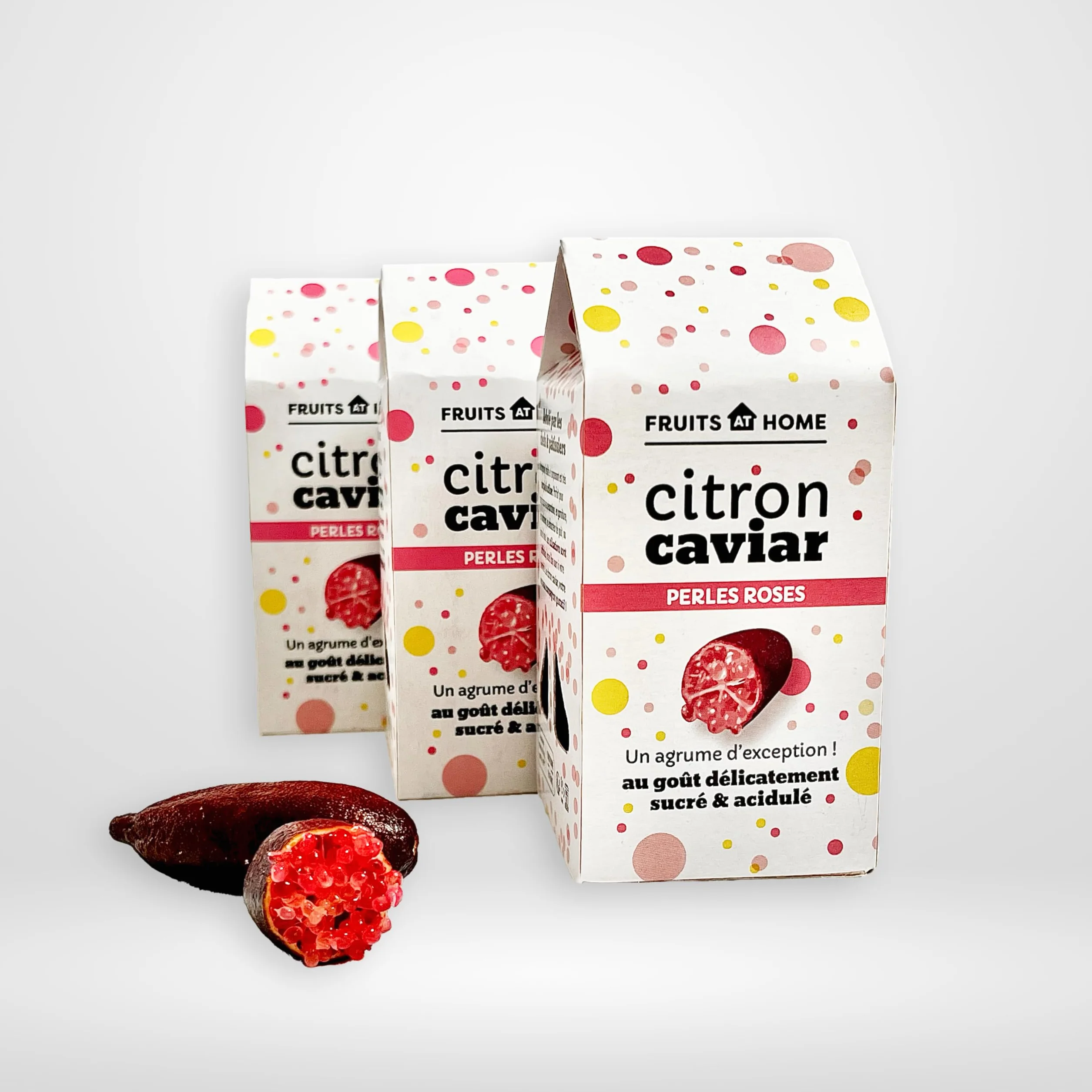 Fruits at Home - 3 Barquettes Citron Caviar Rose Frais 60g chacune