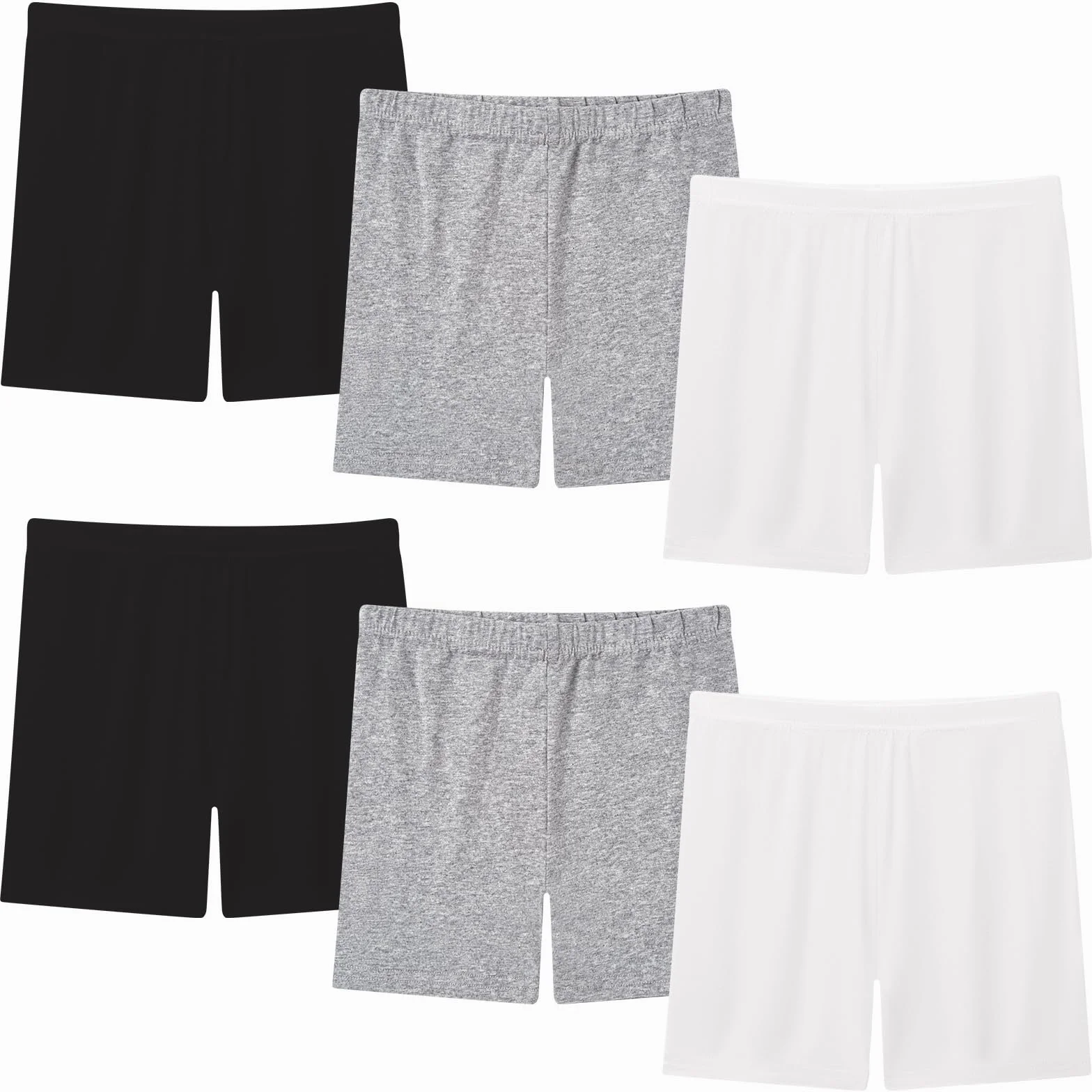 Lot de 6 shorts de cyclisme en coton pour fille 2-12 ans