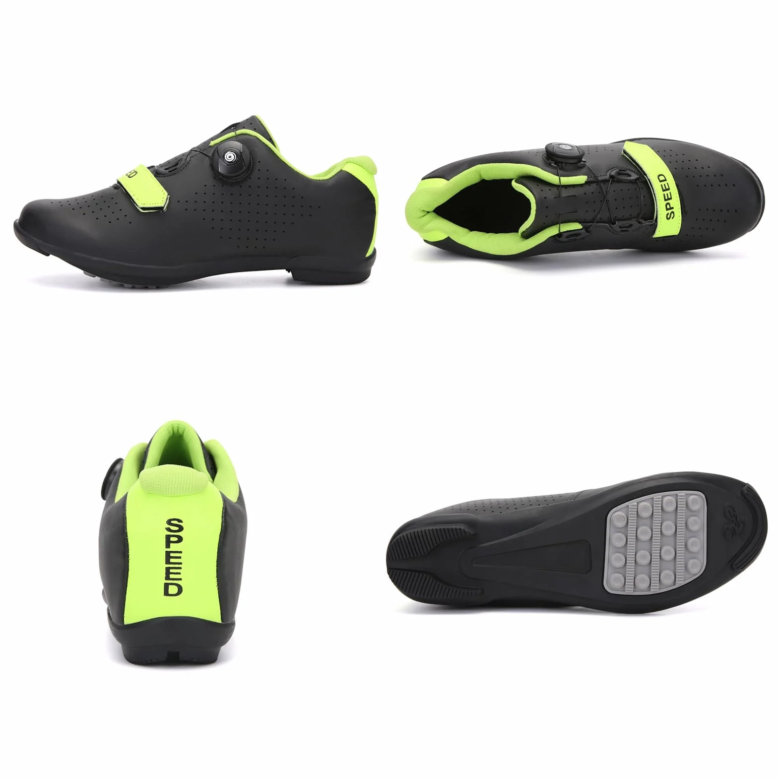 LZQpearl Chaussures De Cyclisme, Chaussures De Vélo Route Montagne Semelle Caoutchouc, Lacet Rotation Rapide