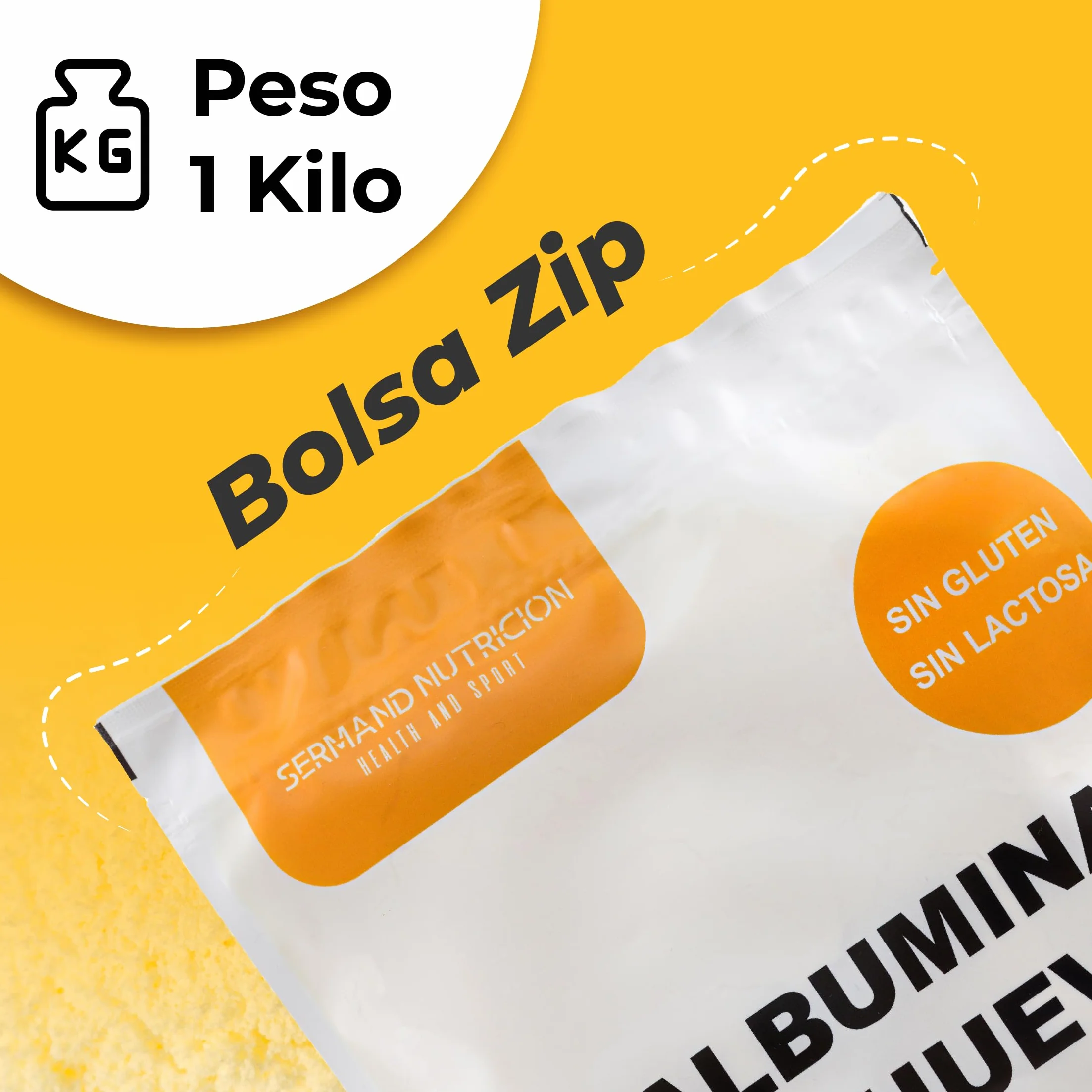Blanc d'Œuf en Poudre (1 kg) | Blancs d'Œufs en Poudre | Albumine d'Œuf | Sans Additifs | Produits Sans Lactose | Présentation en Sachet Zip