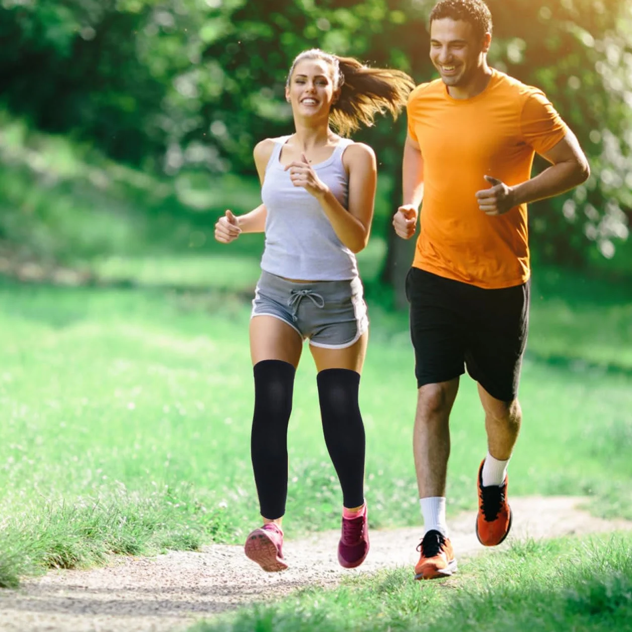 Couvre-Jambes Rafraîchissants en Soie Glacée Anti-UV pour Cyclisme 2 Pièces