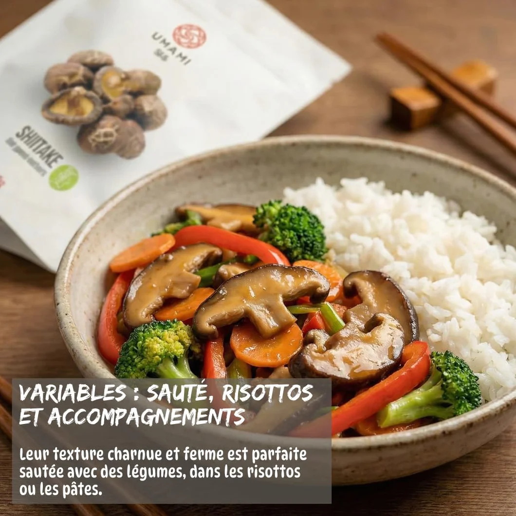 Umami Champignons Shiitake BIO Japonais 50g - Séchés Naturellement - Origine Kyushu, Japon - Qualité Premium pour Ramen, Soupes et Risottos - 100% Naturel