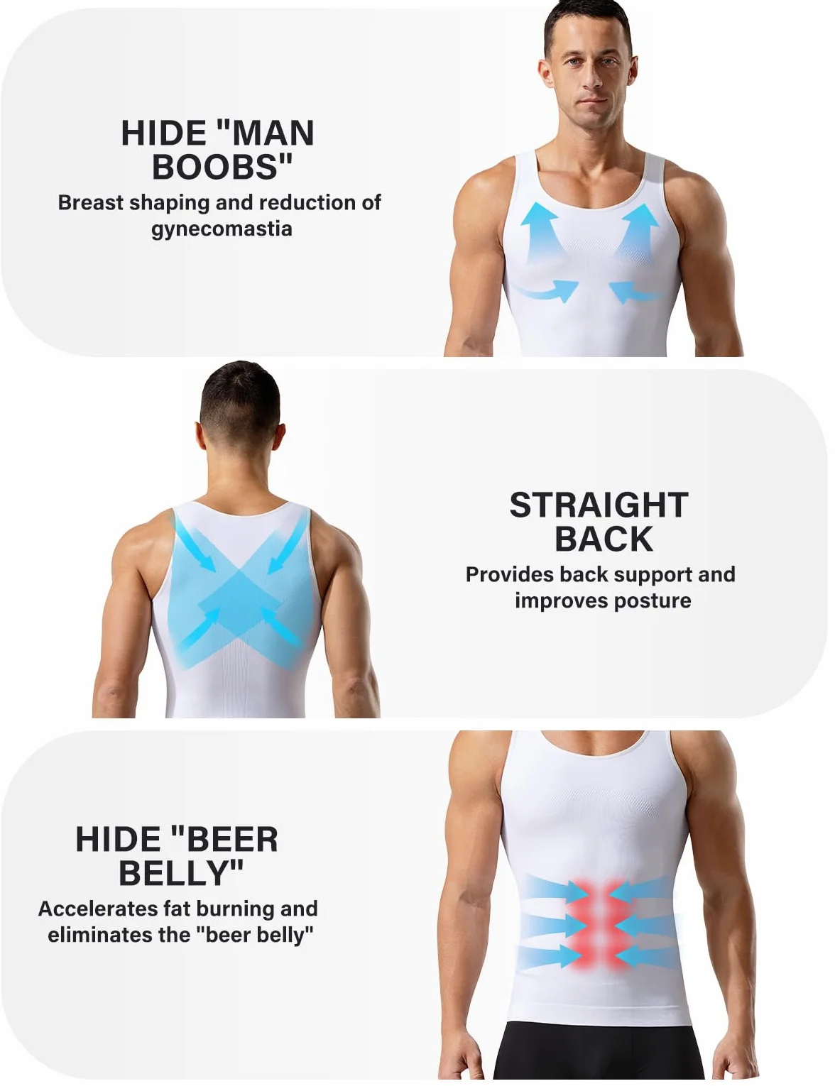 Casey Kevin Débardeur de Compression Homme Gainant Tee Shirt Minceur Ventre Plat Body Shaper