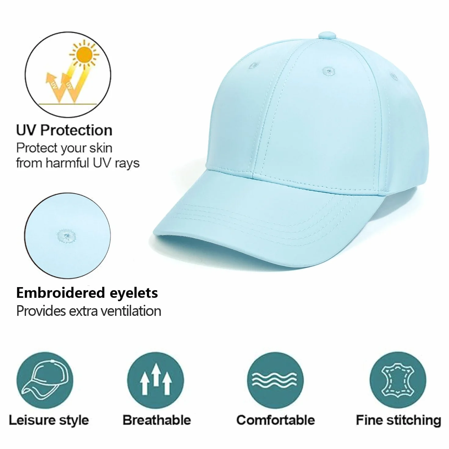 Casquette de baseball enfant UPF 50+ protection UV visière golf tennis été