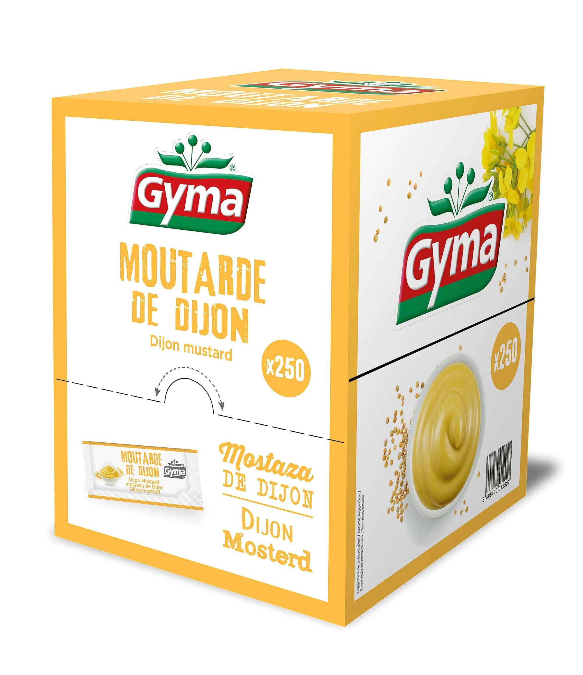 Gyma Boite Distributrice Moutarde, Blanc/Jaune, 250 Unités