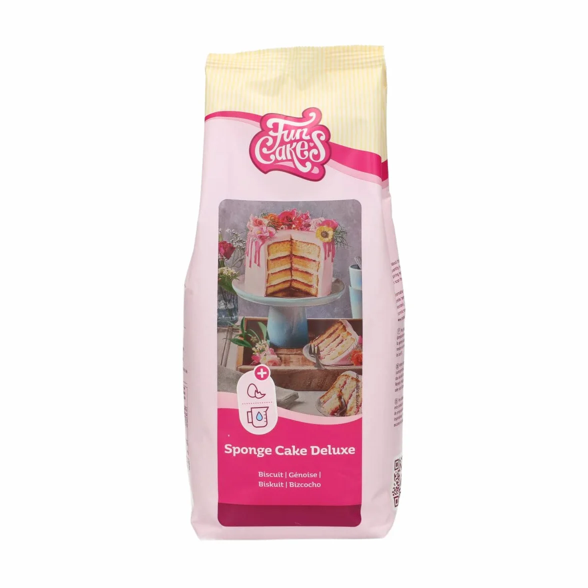 FunCakes Mix pour Génoise Deluxe, Facile à utiliser, Génoise merveilleusement légère, Parfaite pour la décoration de gâteau, Qualité pâtissière, Base de gâteau, 1 kg
