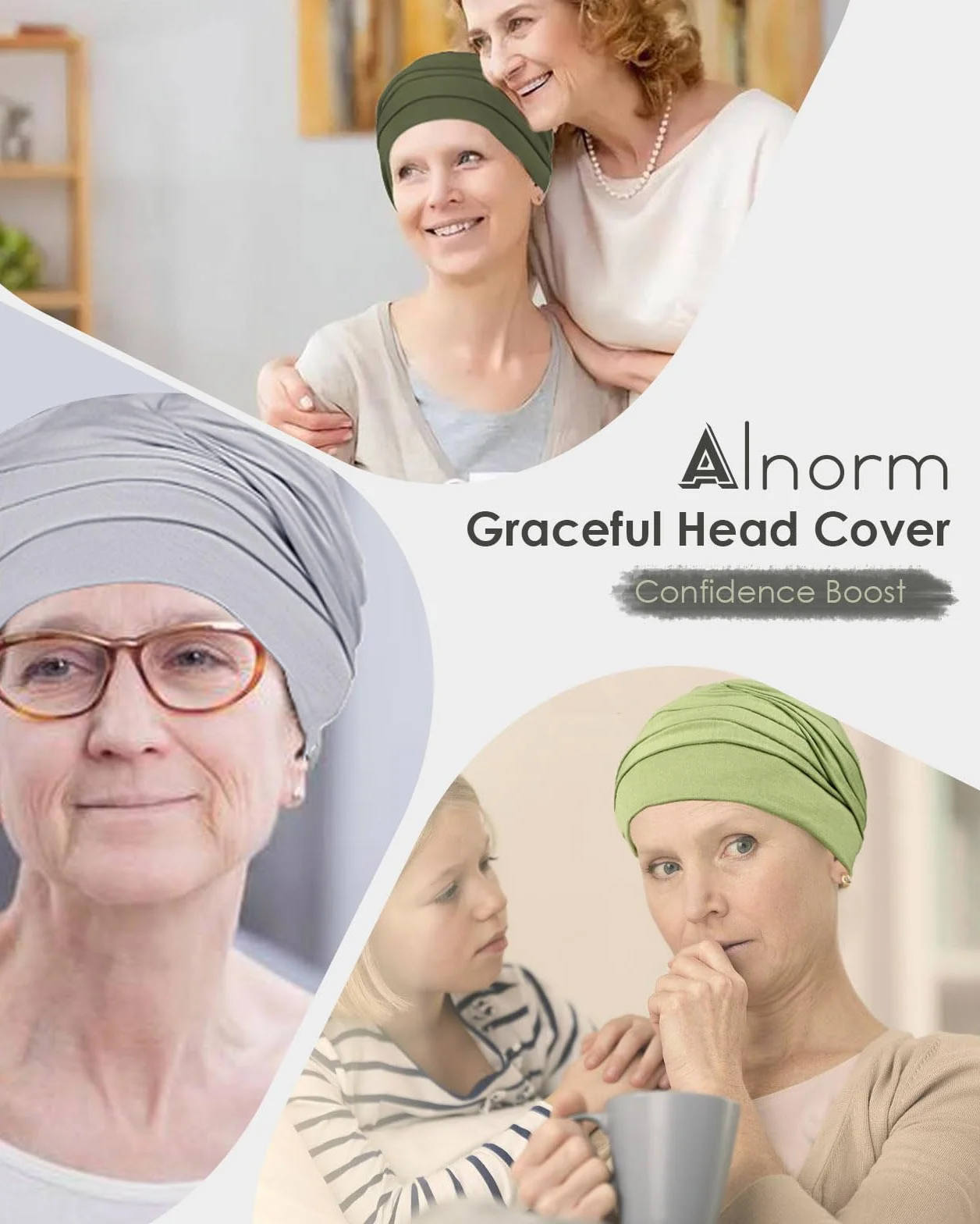 Alnorm Coiffes de Chimio en Viscose de Bambou pour Femmes Perte de Cheveux