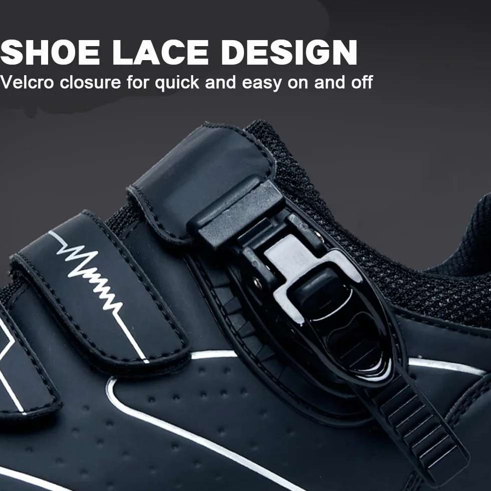 Chaussures de Cyclisme Hixingo Hommes Femmes VTT Route Respirantes Semelle Dure Verrouillage 2 Trous