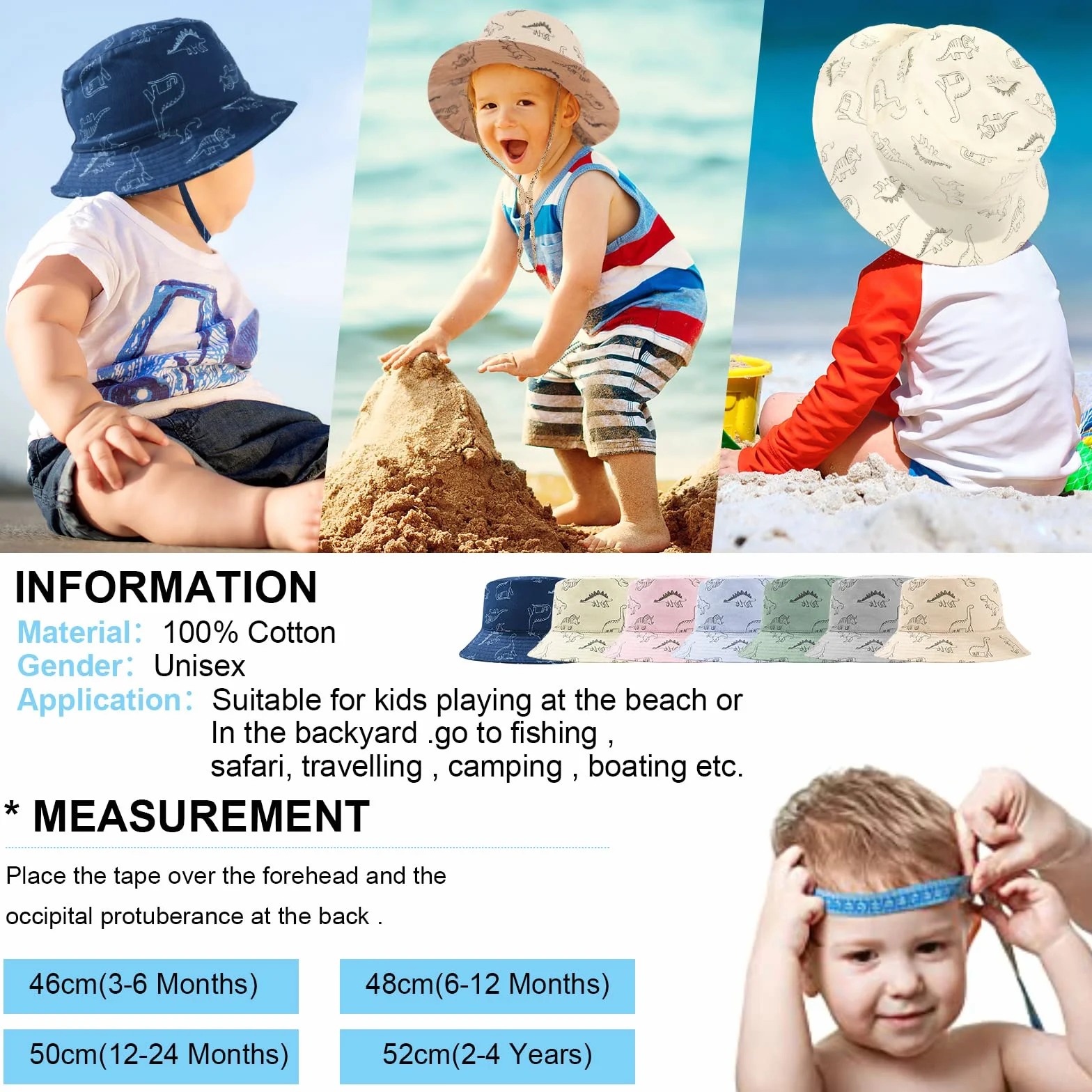 TOMEEK Chapeau de Soleil Bébé Bob Enfants UPF 50+ Casquette de Plage Pliable avec Mentonnière Réglable et Large Bord