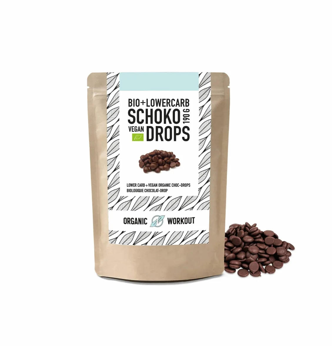 Gouttes de chocolat bio à faible teneur en glucides, 600g Édulcoré à l'érythritol sans sucre ajoutés, végétalien, pour le grignotage la pâtisserie, idéal pour une alimentation pauvre en glucides