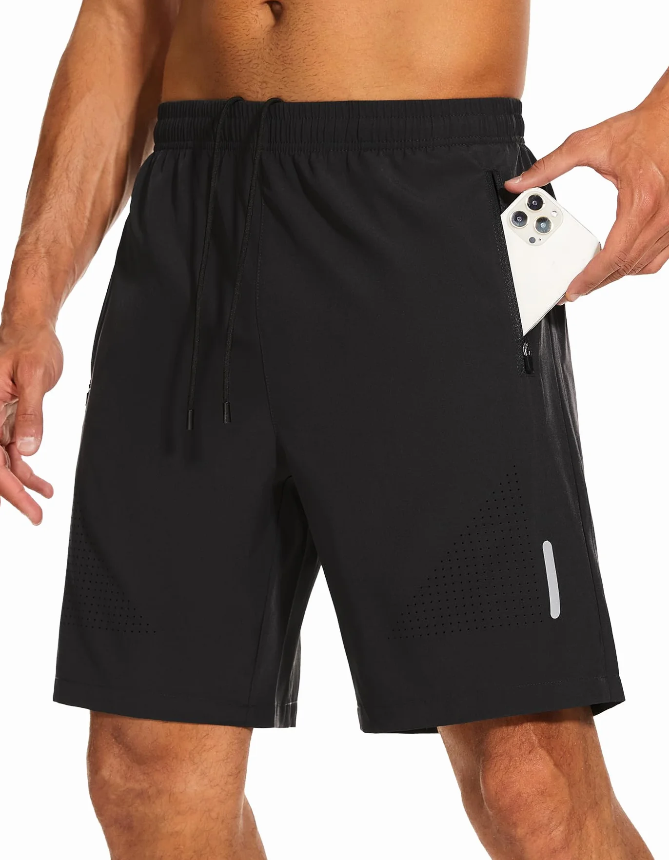Short de Sport Homme Séchage Rapide Poche Zippée