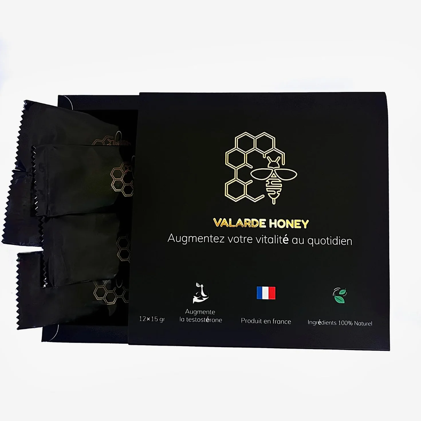 Miel APHRO des Monts d'Ardèche - 6 Sticks Énergie HOMME 20 g – Miel Français, Gingembre & Vitamines – Tonus & Performance