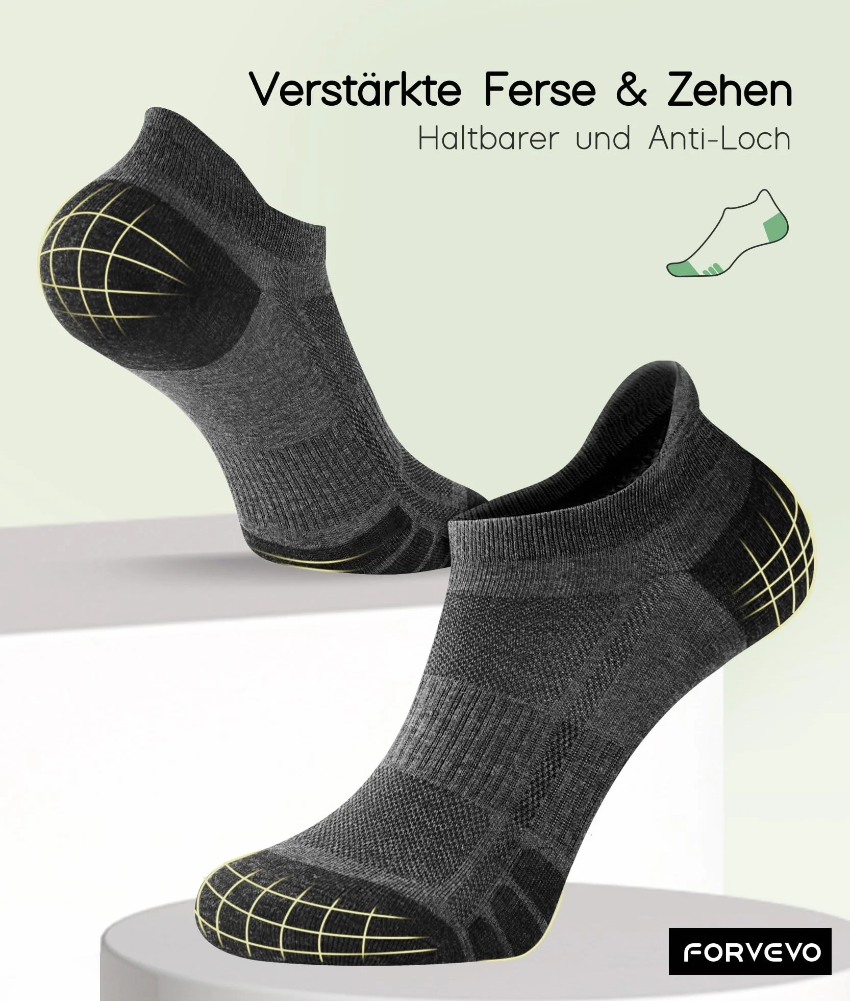 FORVEVO Chaussettes Homme Femme 10 Paires, Chaussettes de Sport en Coton Respirant Running