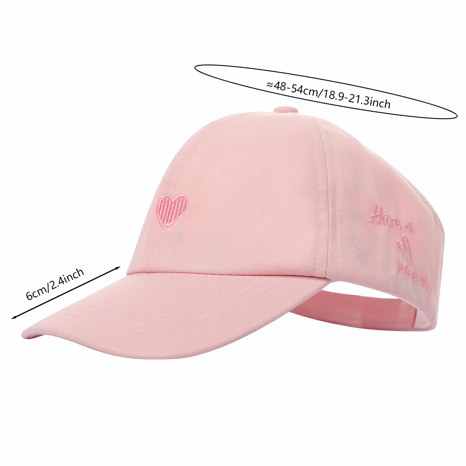 TINAYAUE Casquette Fille Queue de Cheval, Casquette Sport pour Cheveux Longs, Ouverture Arrière, Ajustable 48-54CM