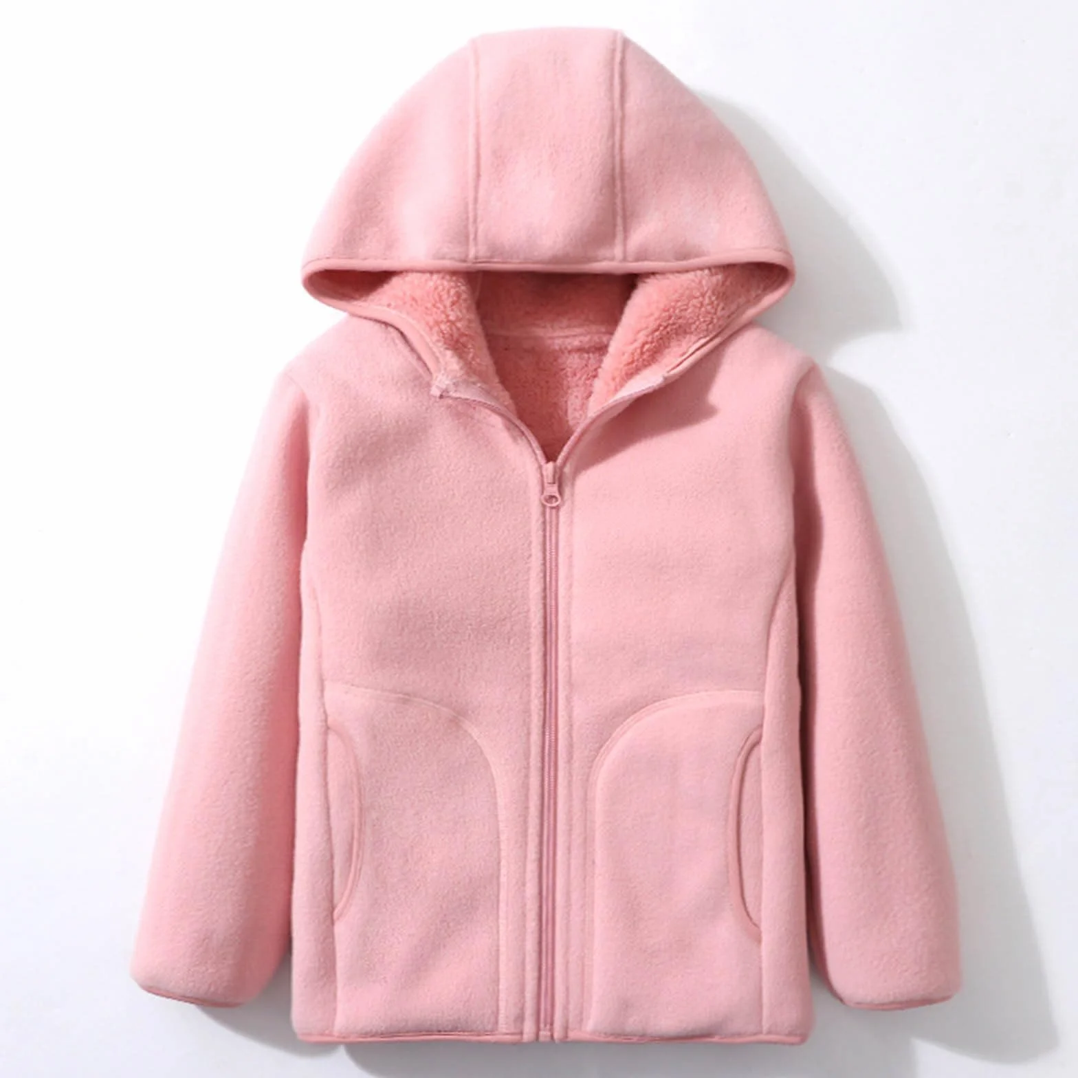 Sweat Capuche zippé doublé Polaire Chaud Veste Poche Tenue Sport 3-16 Ans