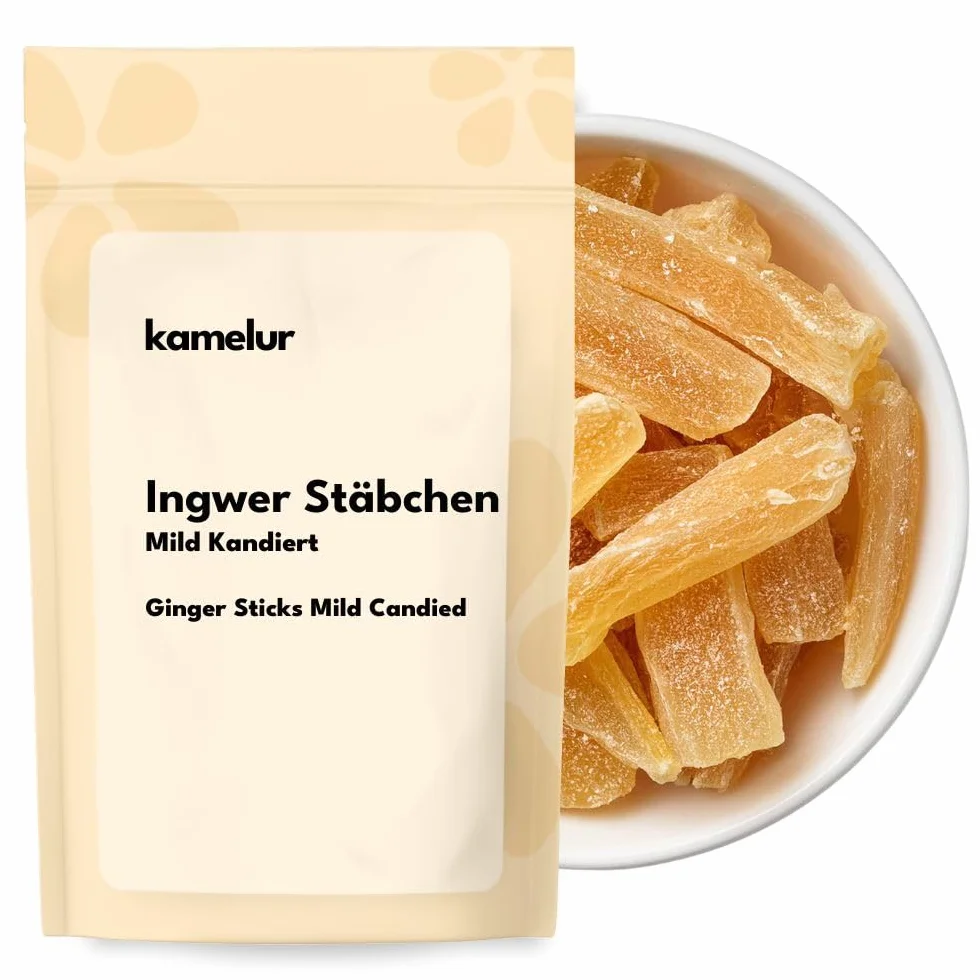 Bâtonnets de gingembre confit 1kg - Kamelur, sans sulfites