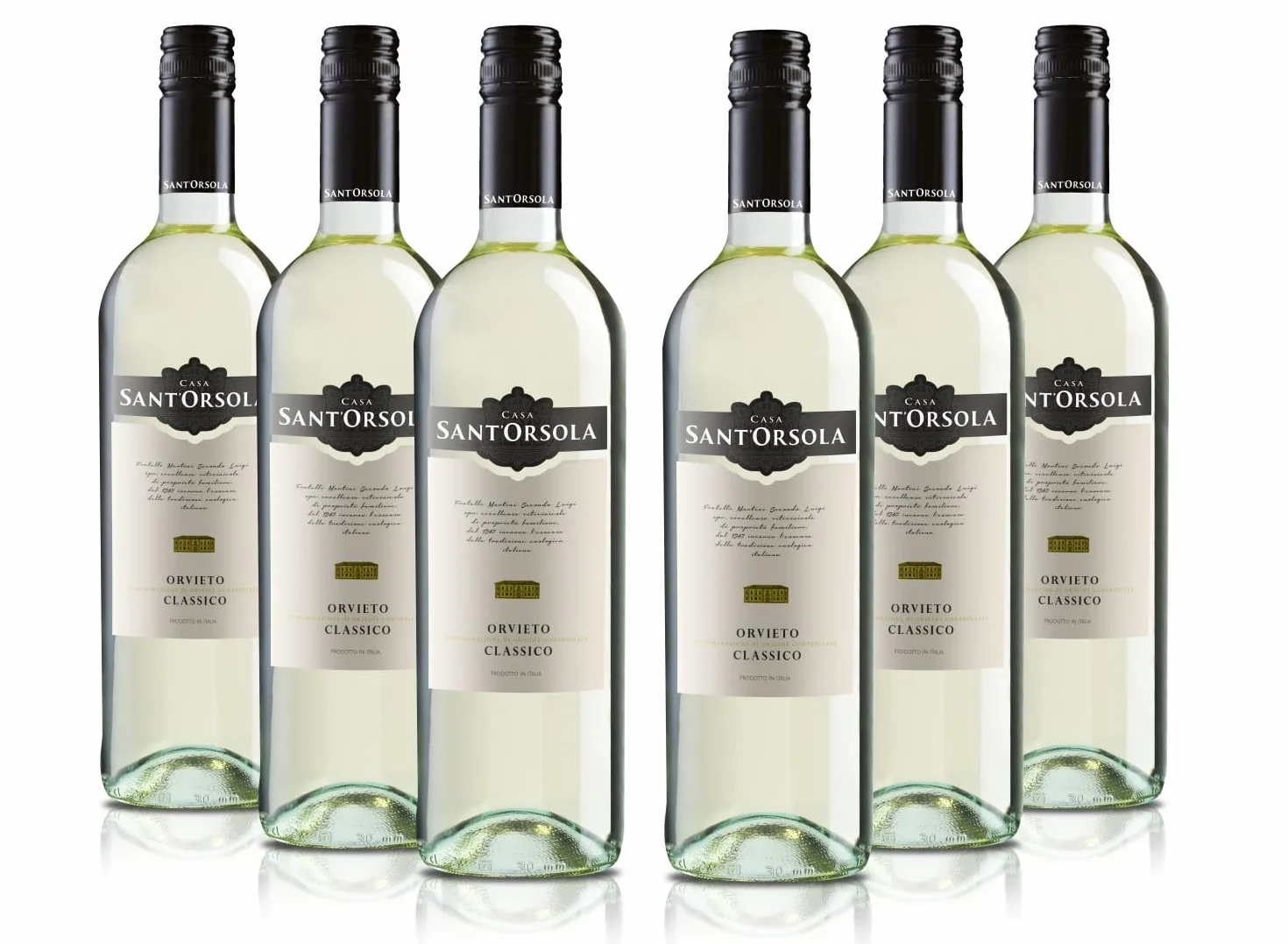 Sant'orsola - Orvieto Doc Classico, Issu Des Cépages Toscans Trebbiano Et Grechetto, Goût Sec Avec Une Légère Amertume En Fin De Bouche, 6 Bouteilles De 750 Ml