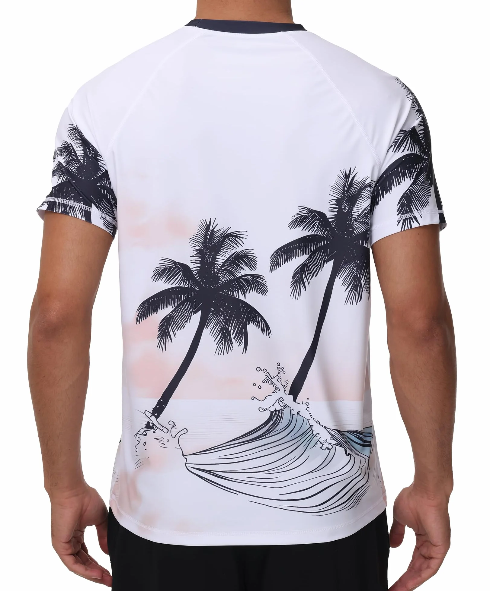 VAYAGER Maillot de Bain Homme Anti-UV UPF 50+ Rashguard Séchage Rapide Protection Solaire