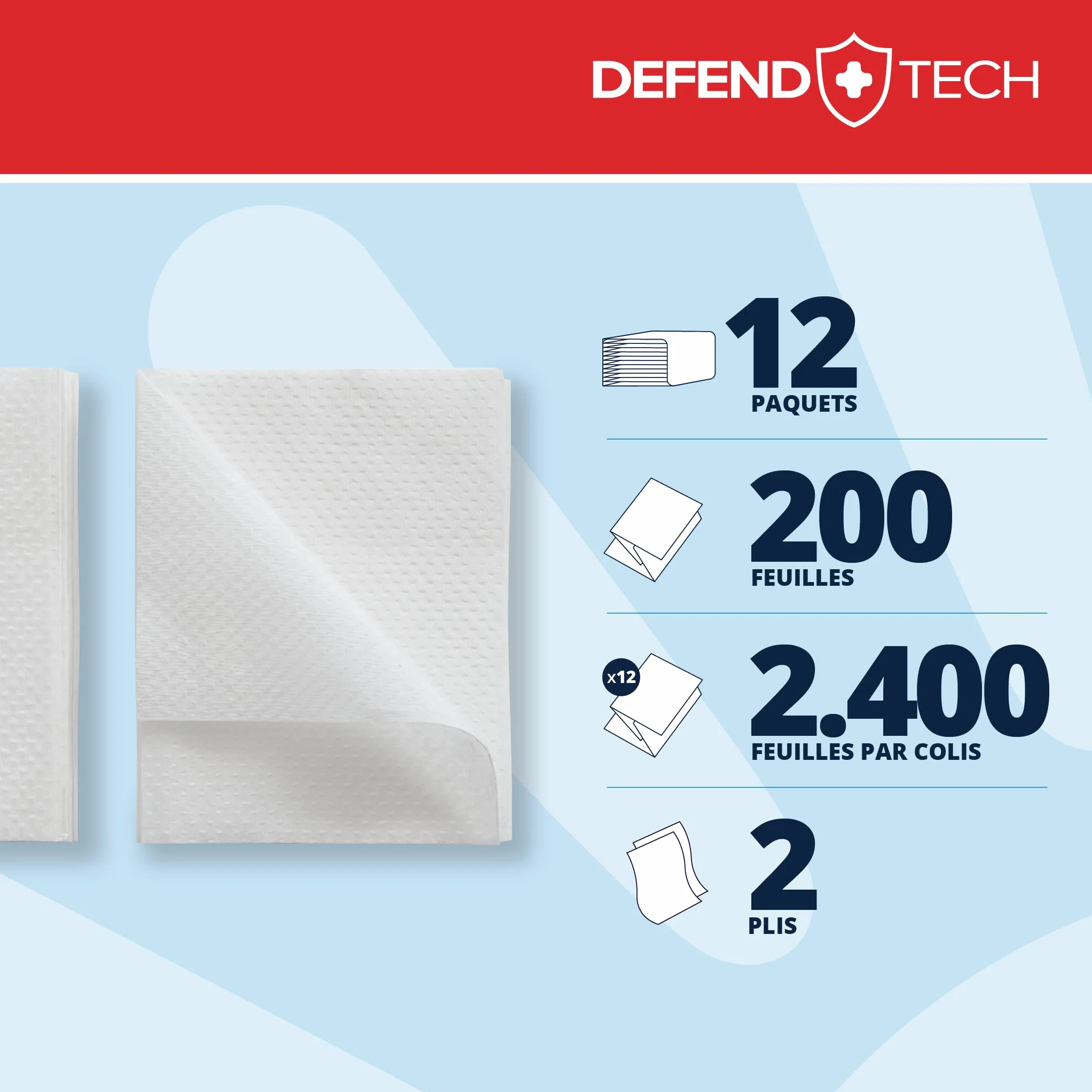 PAPERNET Defend Tech Papier Hygiénique Enchevêtré 417818, Papier Hygiénique à Feuille Unique avec Formule Antibactérienne, 12 Paquets de 6 Unités avec 200 Feuilles 21 x 11 cm