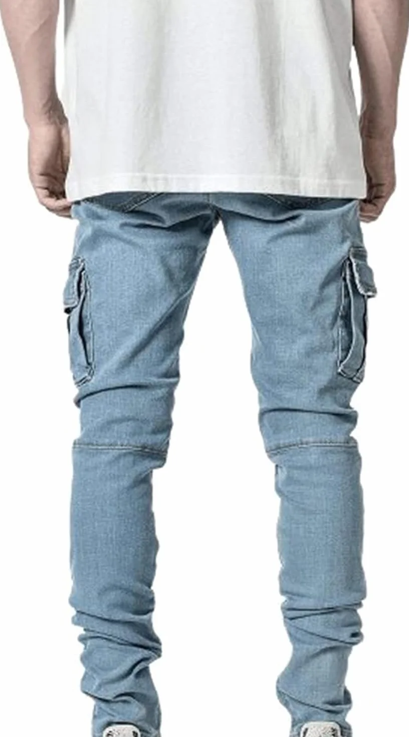 Jeans pour Homme Pantalon Denim Slim Travail Hip-hop Vintage