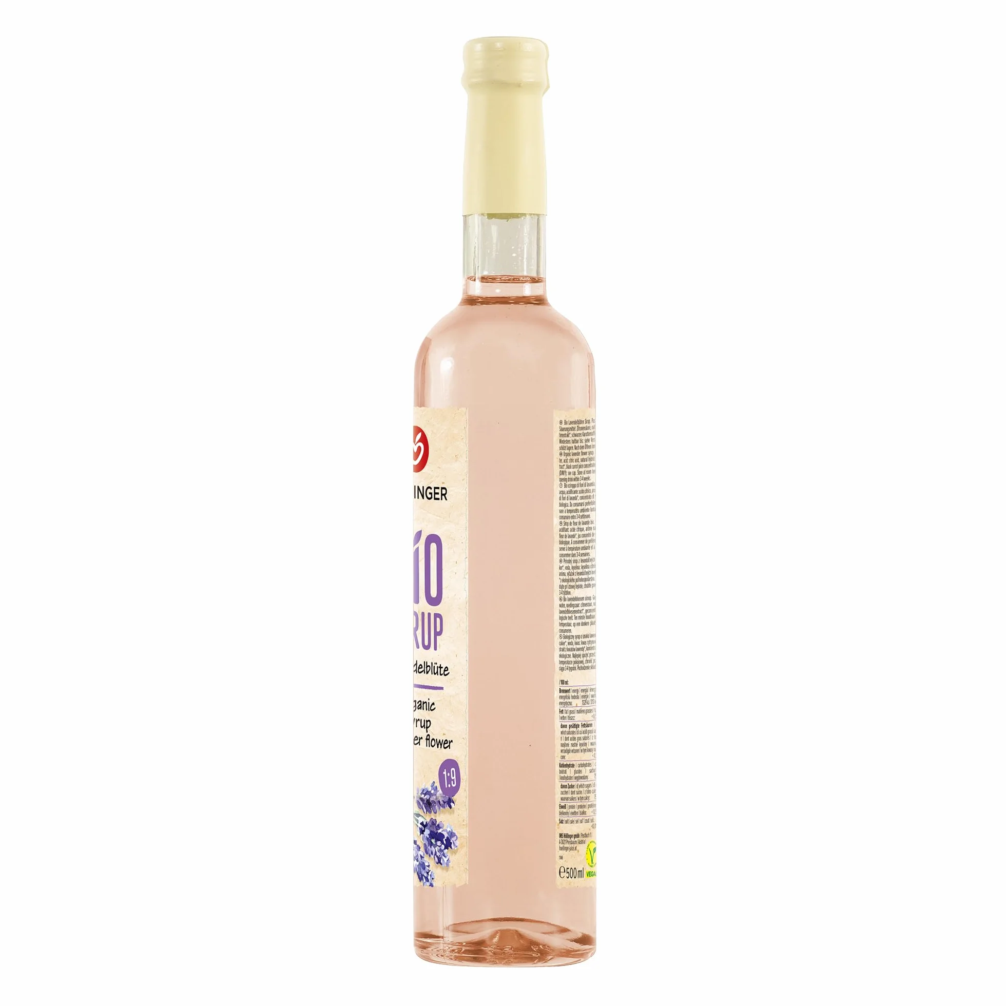 Höllinger biologique Sirop de fleurs de lavande - végétalien, bouteille en verre de 3x500 ml - détend tout au long de la journée