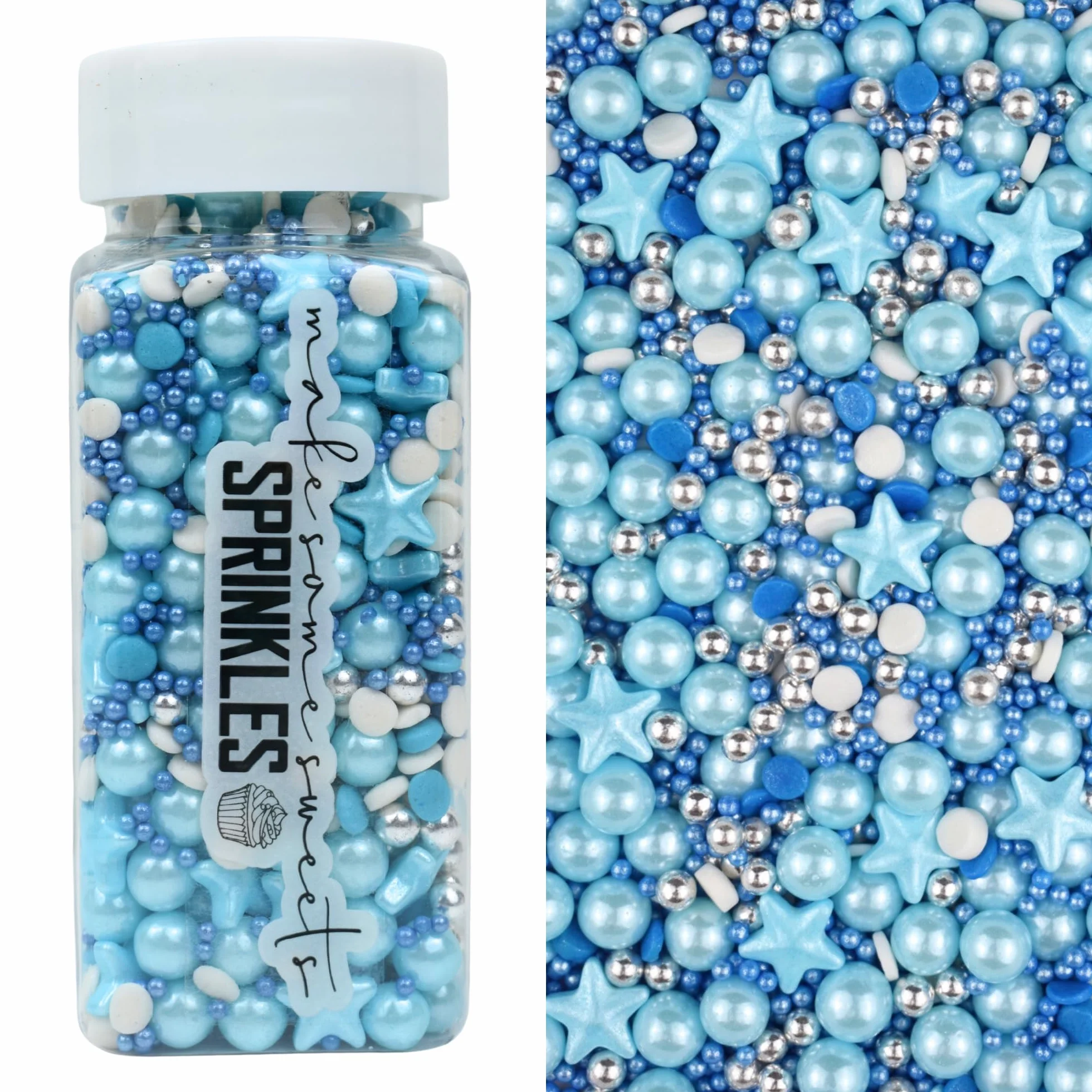 MakeSomeSweets BLUE OCEAN Comestibles Sprinkles BLEU - Vegan, sans huile de palme, décoration vibrante pour desserts, 100 g