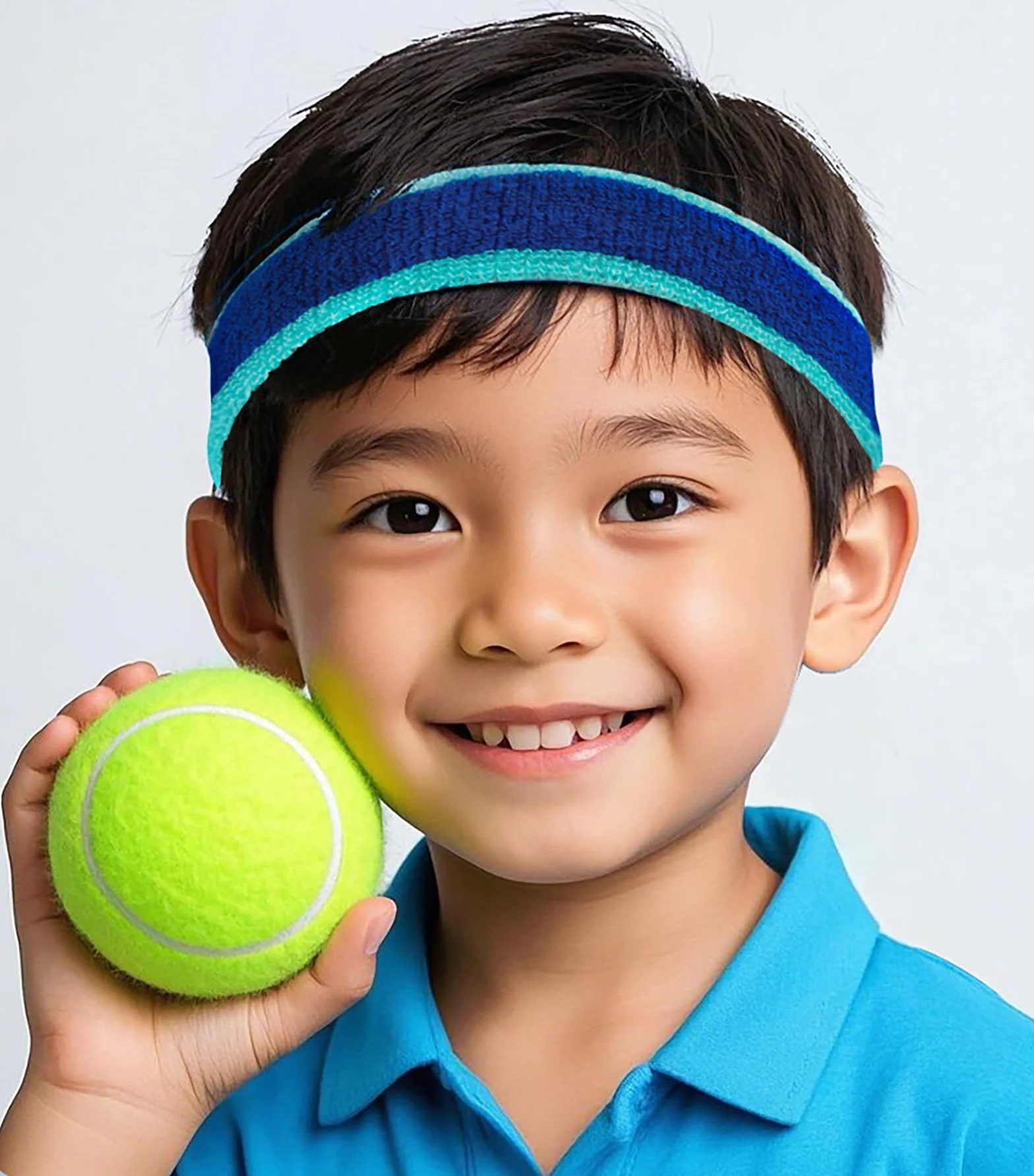 Bandeau de Sport Élastique pour Enfant Serre-tête Absorbant Sueur Protection Cyclisme Course Tennis Football Basket-Ball