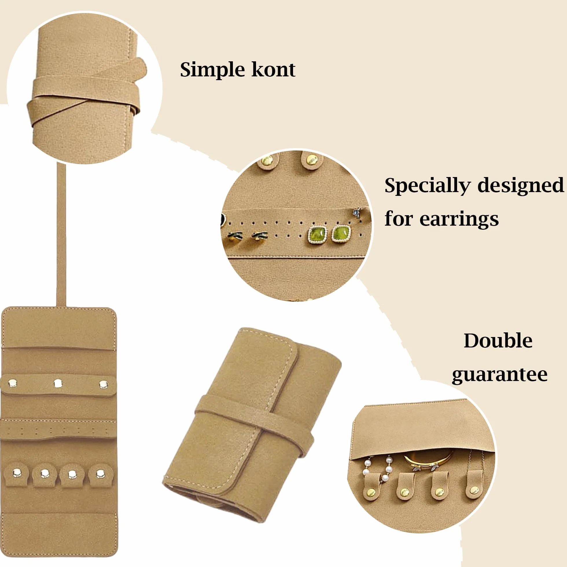 Sac à bijoux de luxe - Organisateur de voyage avec sécurité pour bagues, boucles d'oreilles, colliers