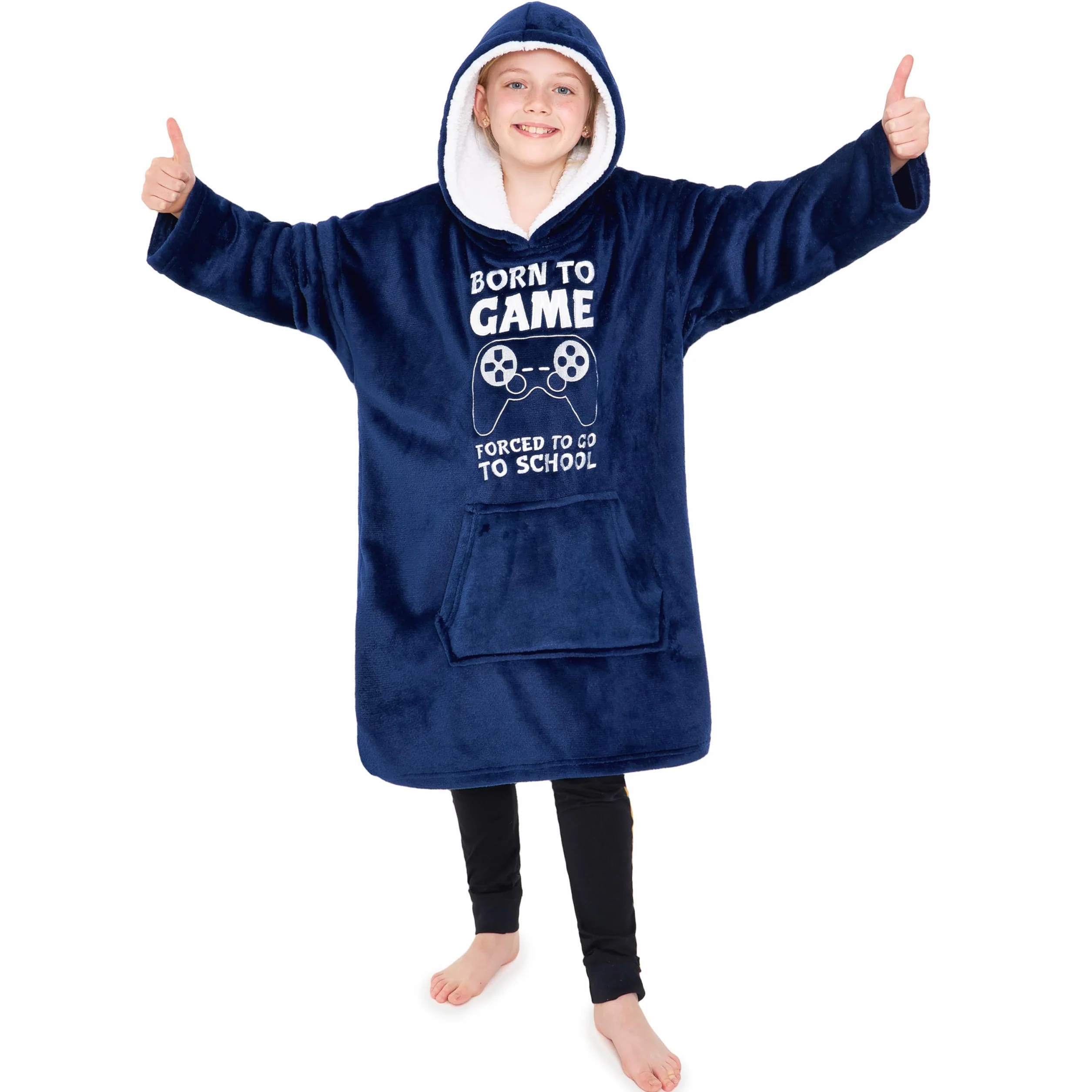 CityComfort Pull Plaid Enfant Oversize en Polaire Ado