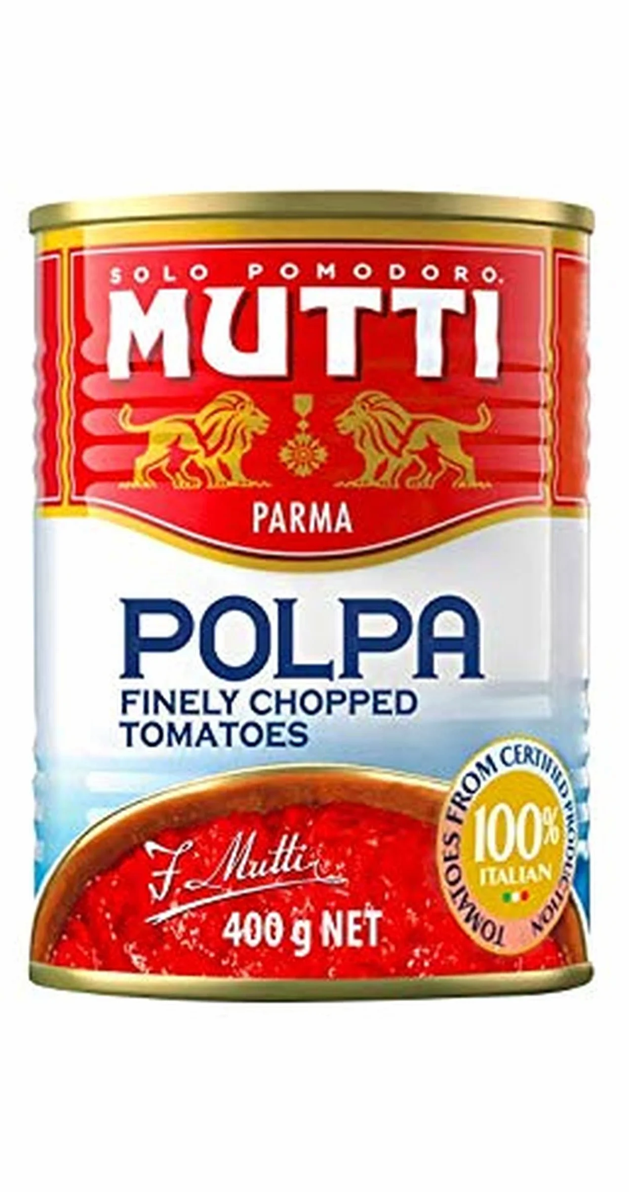8x Mutti Polpa di Pomodoro Tomato Sauce Pulp 400 g 100 % italien! Dose