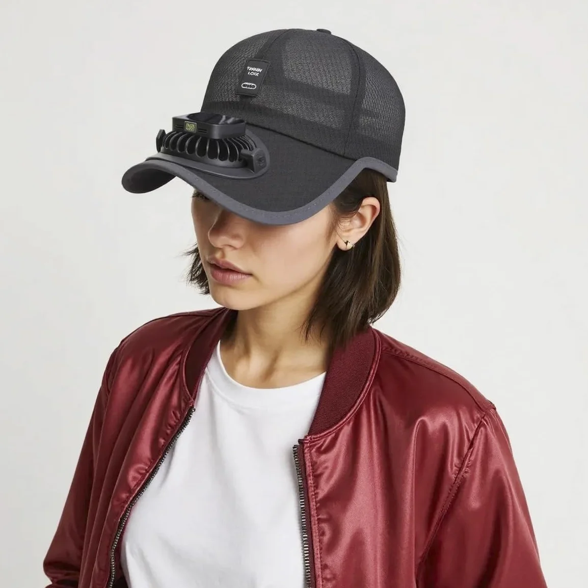 Casquette de baseball avec ventilateur solaire, maille, protection UV, charge USB