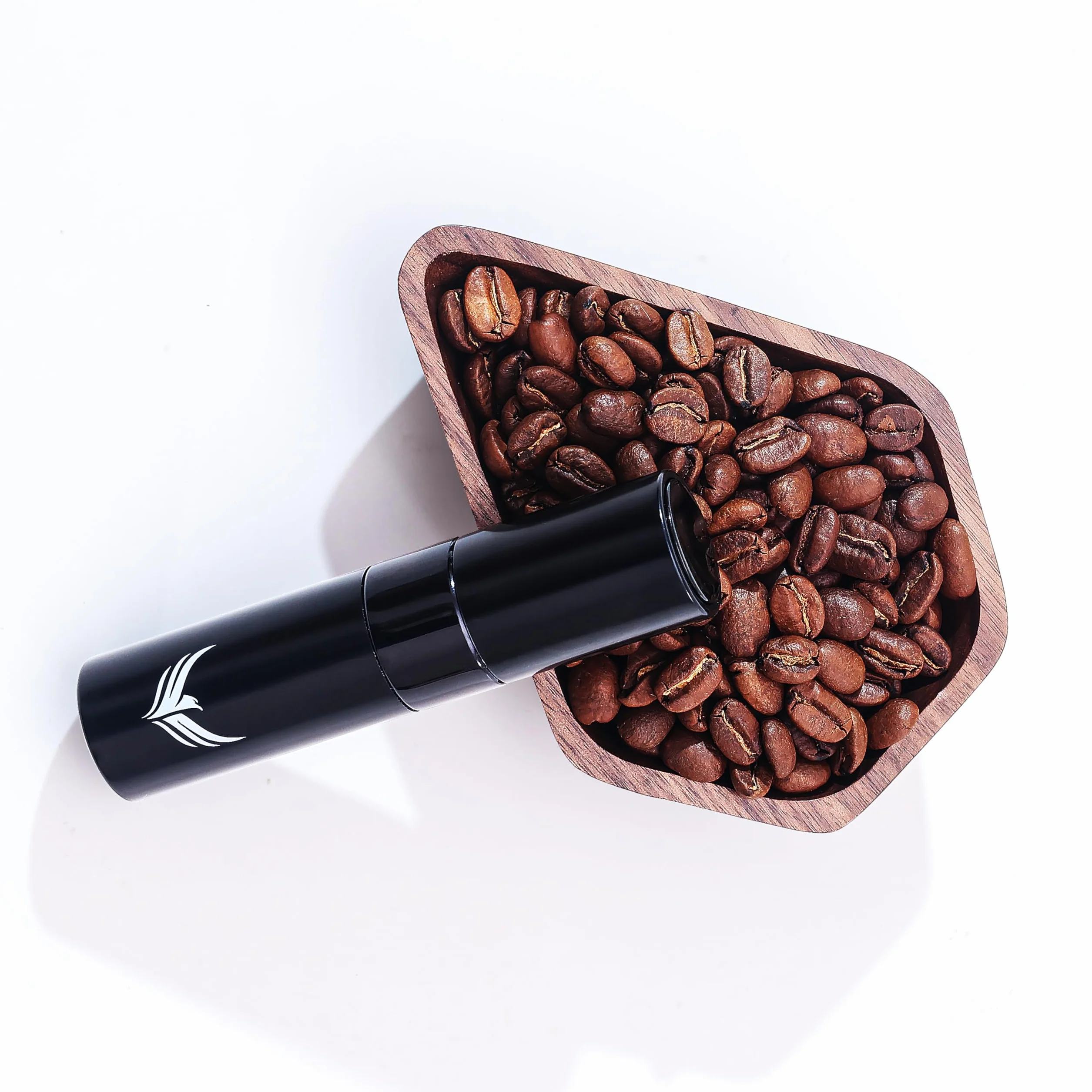 Tasse doseuse en grains de café en noyer et vaporisateur à café RDT Coffret cadeau Accessoires de bar à café RDT/récipient doseur en bois