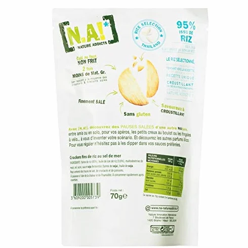 N.A! - Rice Crackers Sel De Mer Sachet De 70G - ( Lot De 4 )