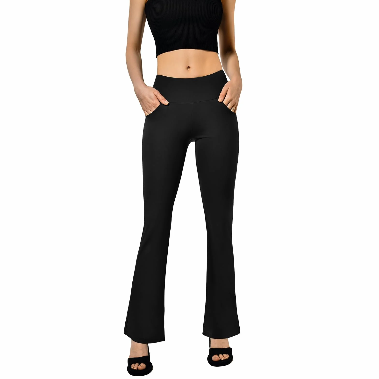 SINOPHANT Pantalon de Yoga Femme Taille Haute avec 4 Poches Opaque