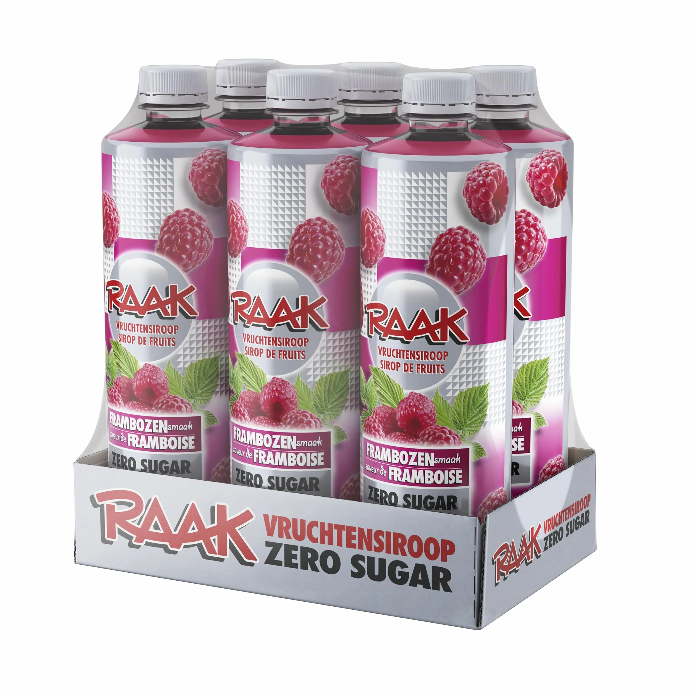 RAAK Sirop Framboise Sans Sucre Pack Familial - 6 bouteilles 750ml - 180 Verres - Édulcorants naturels - Qualité européenne