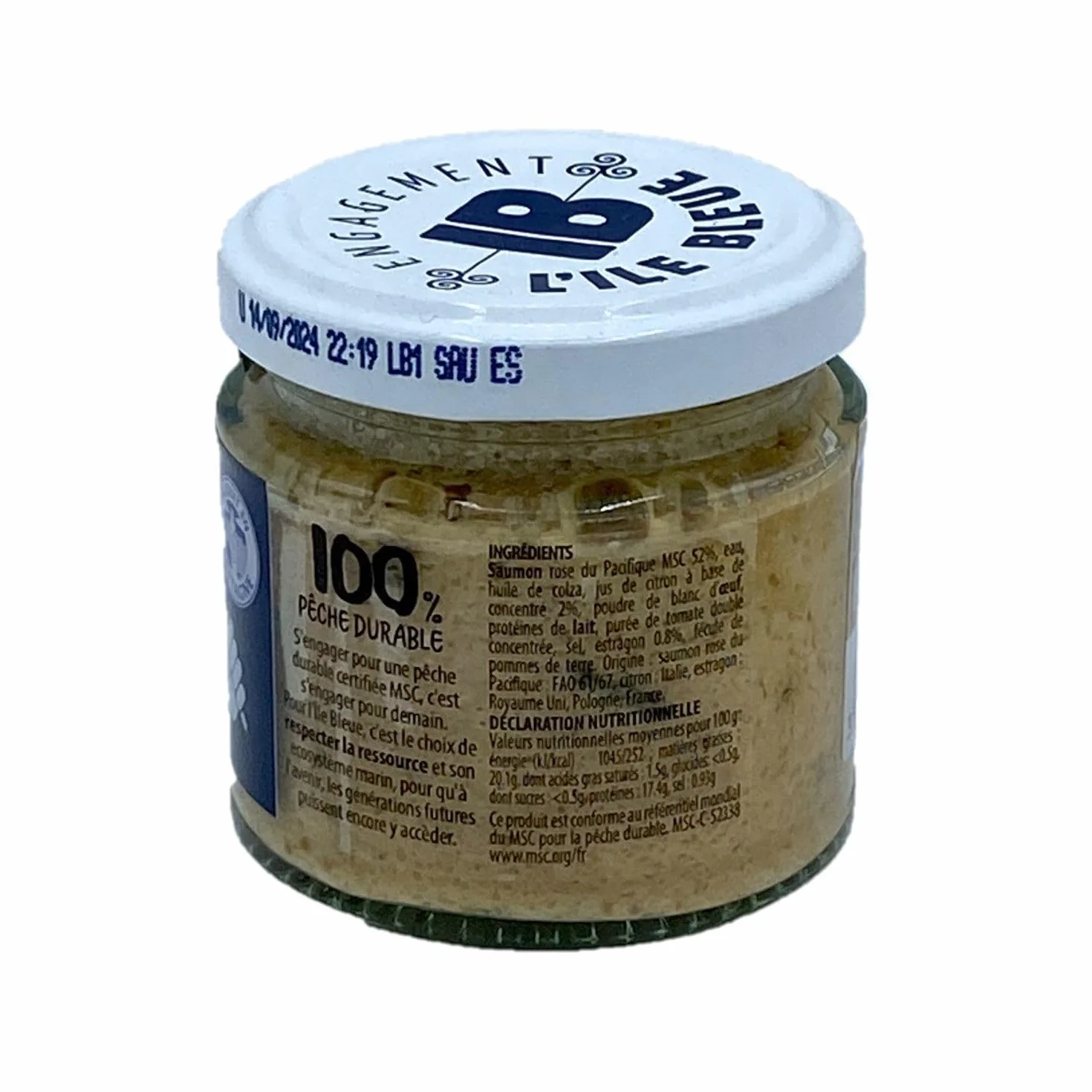 Lot 3x Rillettes de saumon rose du Pacifique MSC au citron & estragon - Pot 100g